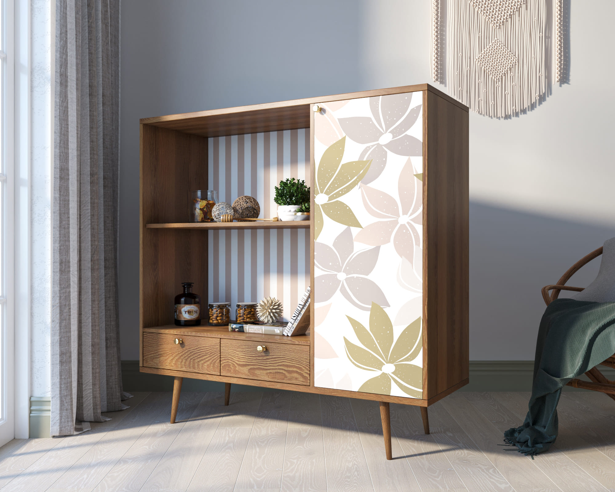 заказать Стеллаж с нишей "Berber" принт 27 арт BB28/Print_27