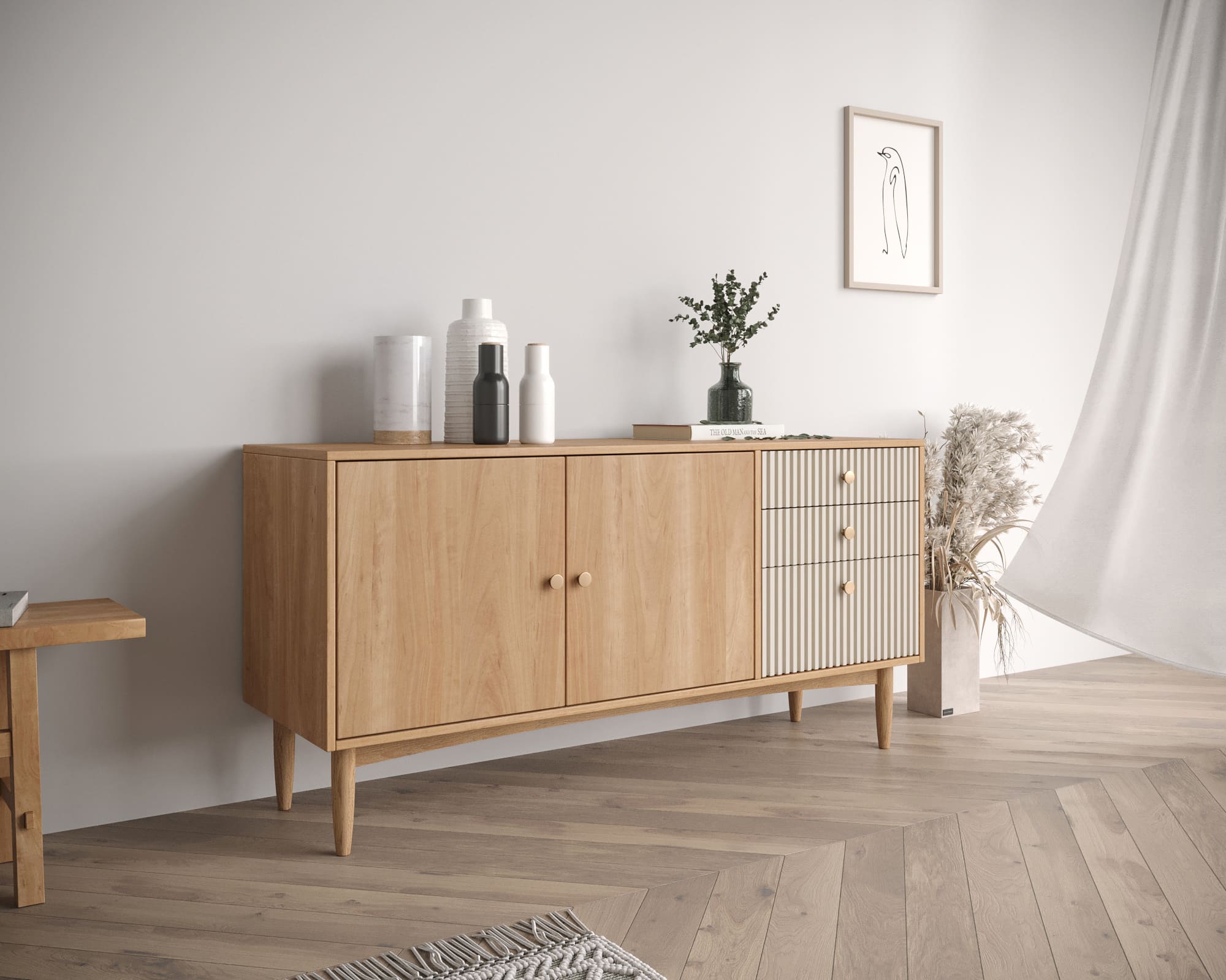 заказать Комод Bubble Solid с двумя дверками и тремя ящиками арт BBL05S