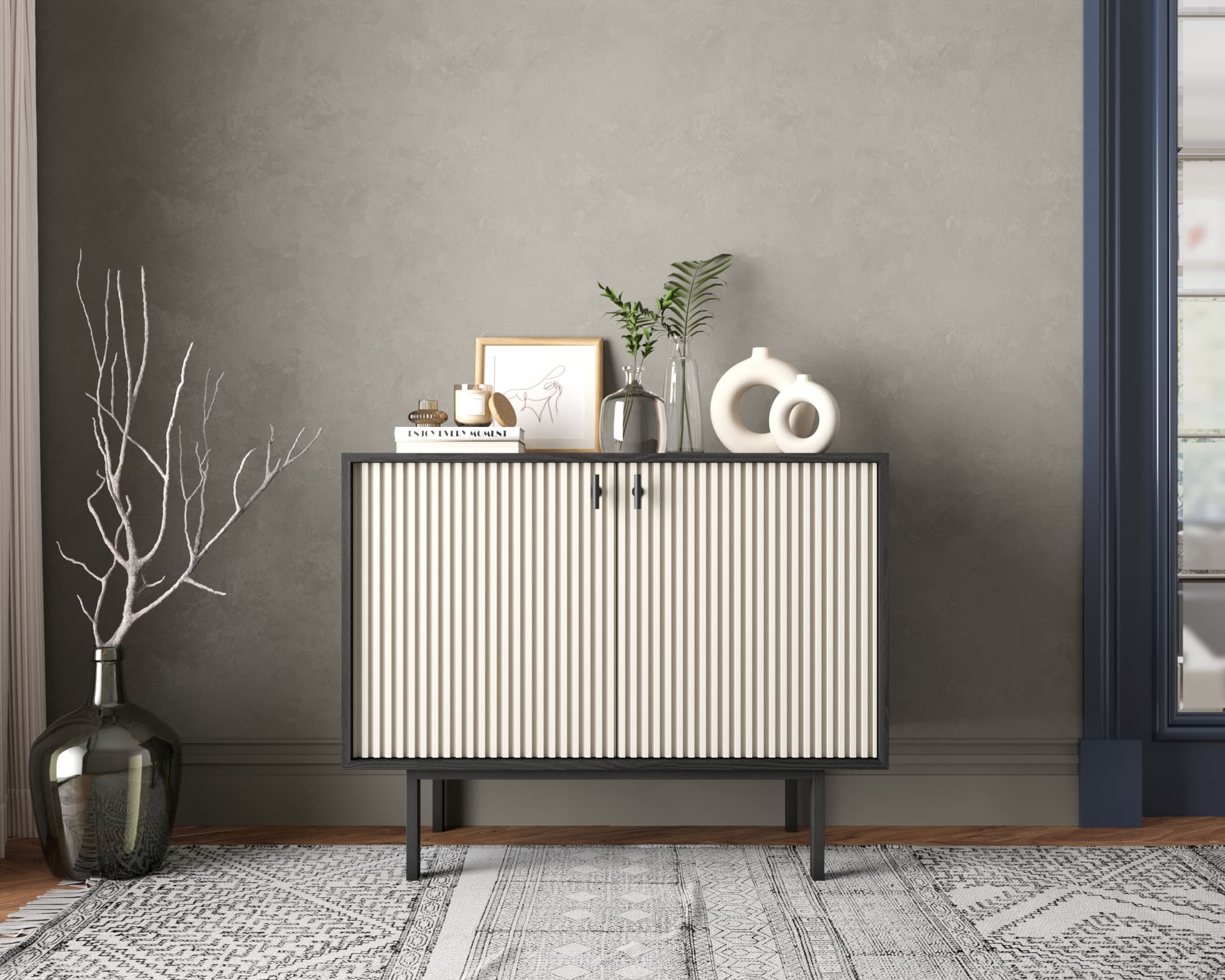 Комод с двумя дверками "Emerson" арт EM02/milky/L в интернет-магазине