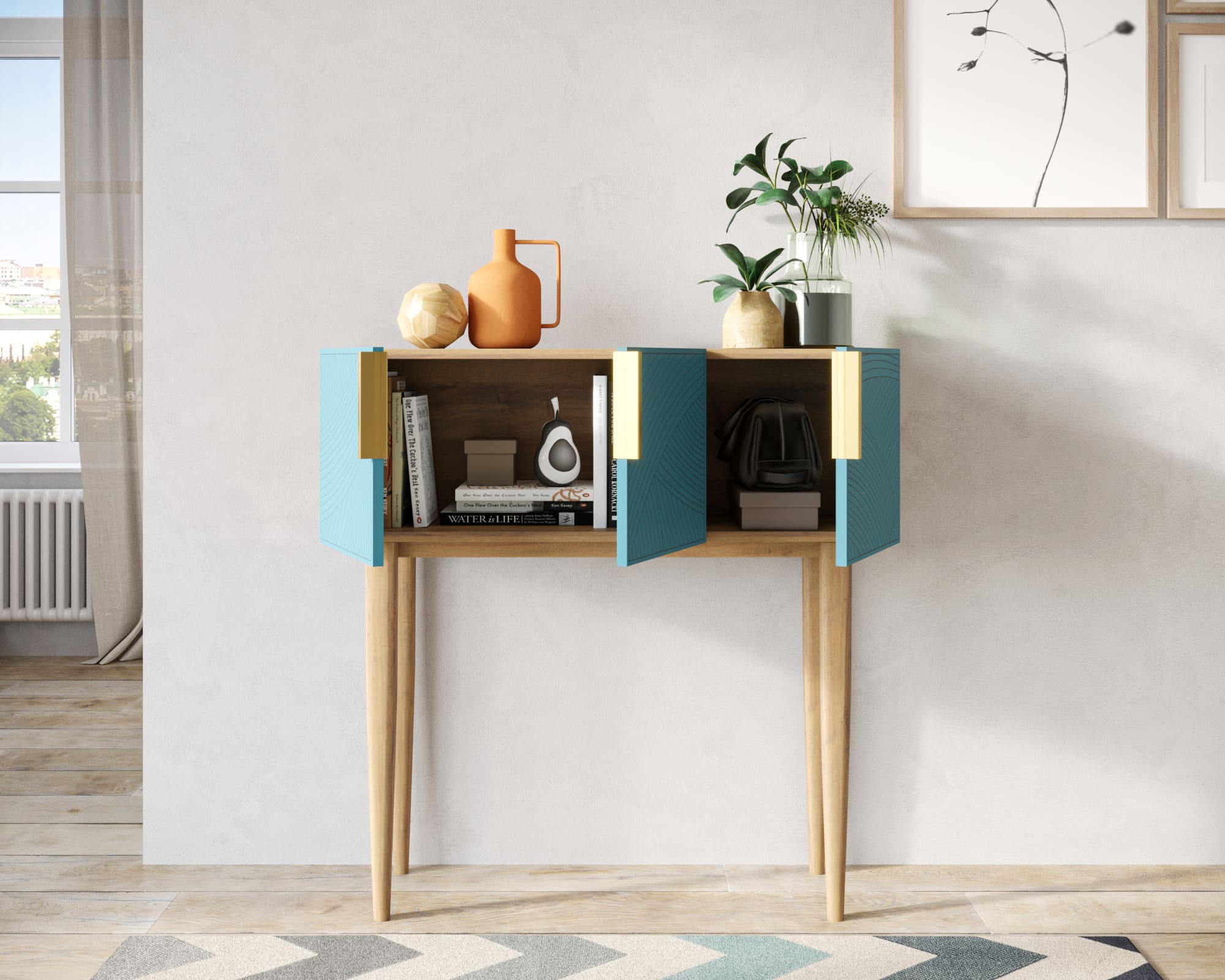 купить Консоль с тремя дверками "Line" LN15/GR1/blue