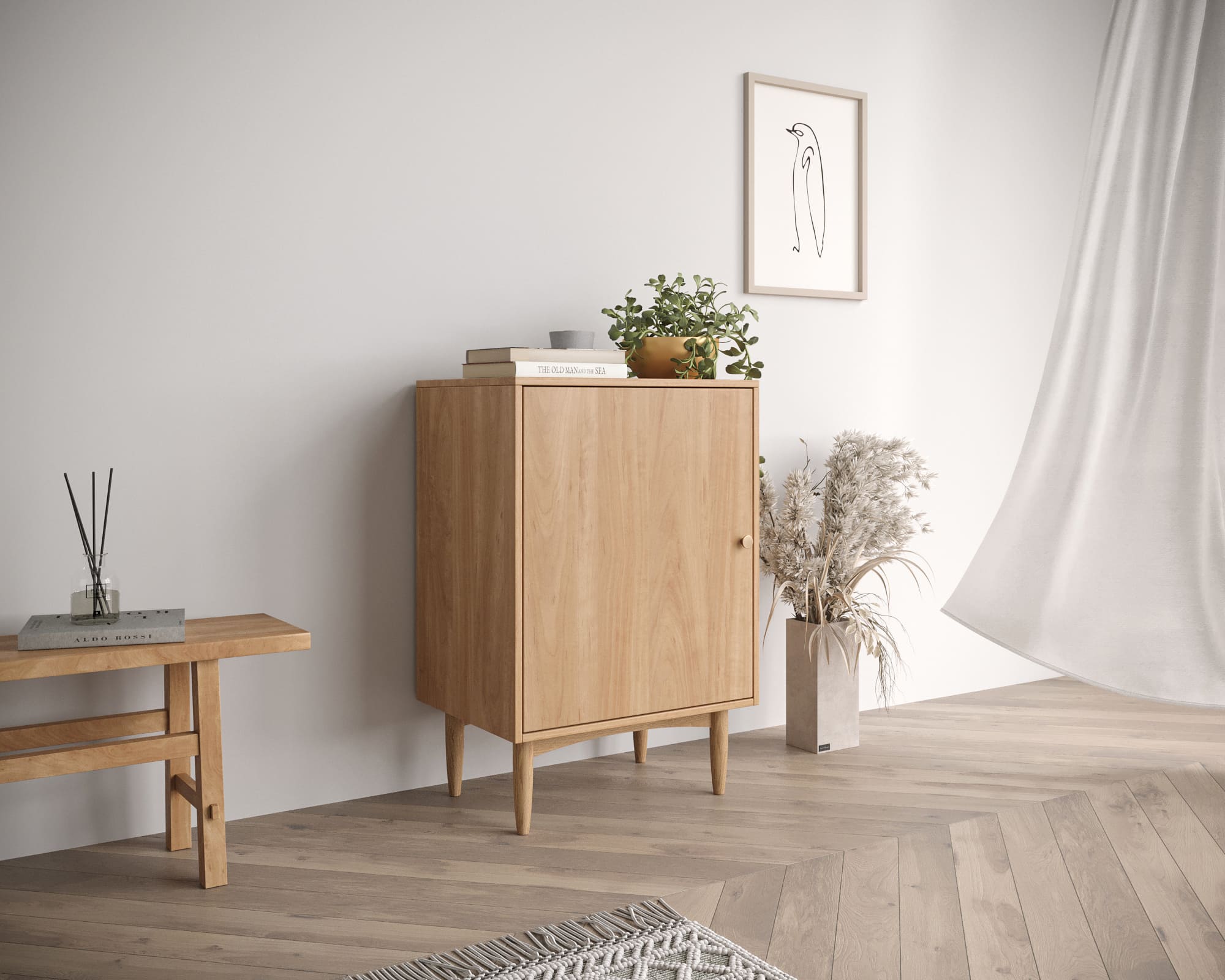 заказать Тумба Bubble Solid с одной дверкой арт BBL02S, цвет - орех