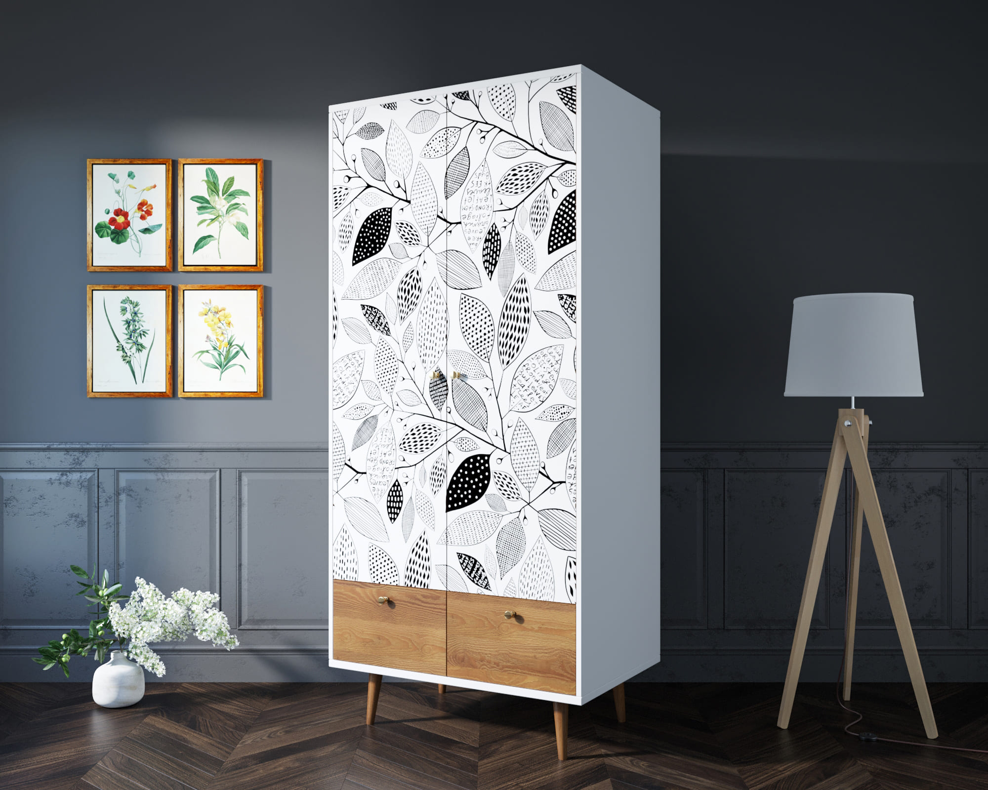 фото Шкаф двухстворчатый "Berber" принт 9 арт BB16/Print_09