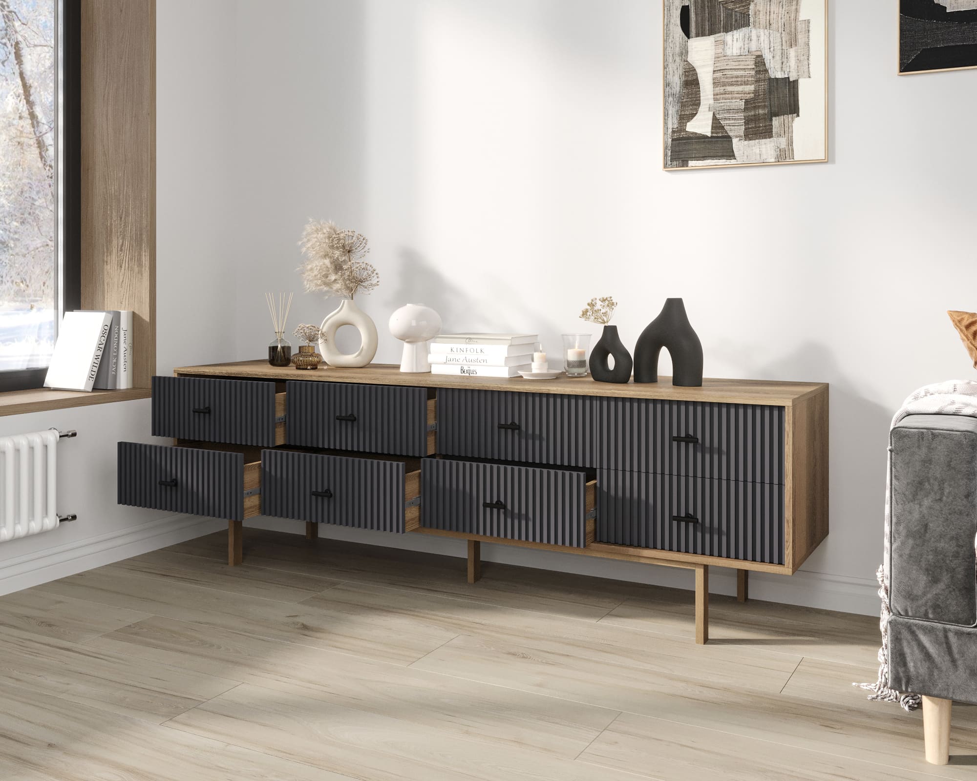 купить Комод с восемью ящиками "Emerson" арт EM03/7024/L в Москве купить Комод с восемью ящиками "Emerson" арт EM03/7024/L