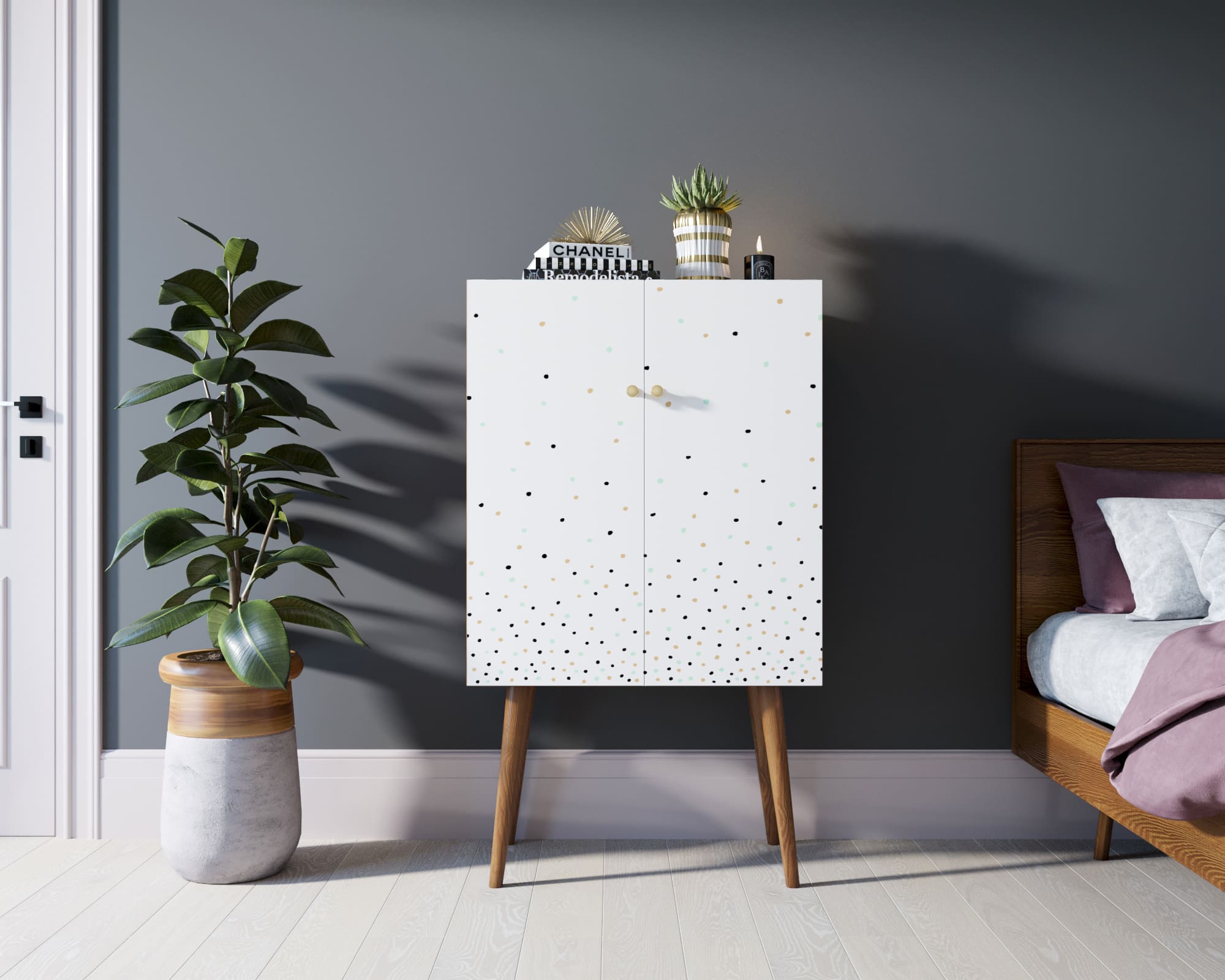 Комод на высоких ножках "Berber" 15 принт арт BB09/Print_15 в интерьере в Москве Комод на высоких ножках "Berber" 15 принт арт BB09/Print_15 в интерьере