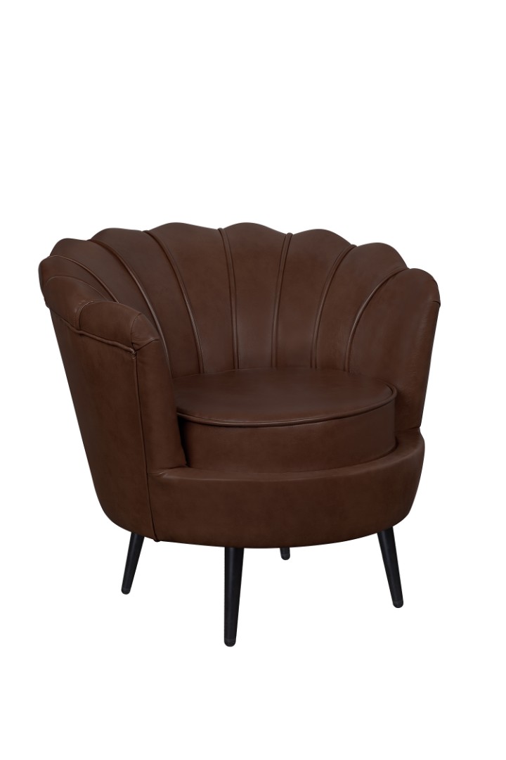 купить Низкое кресло ракушка Pearl Brown V2 на черных ножках