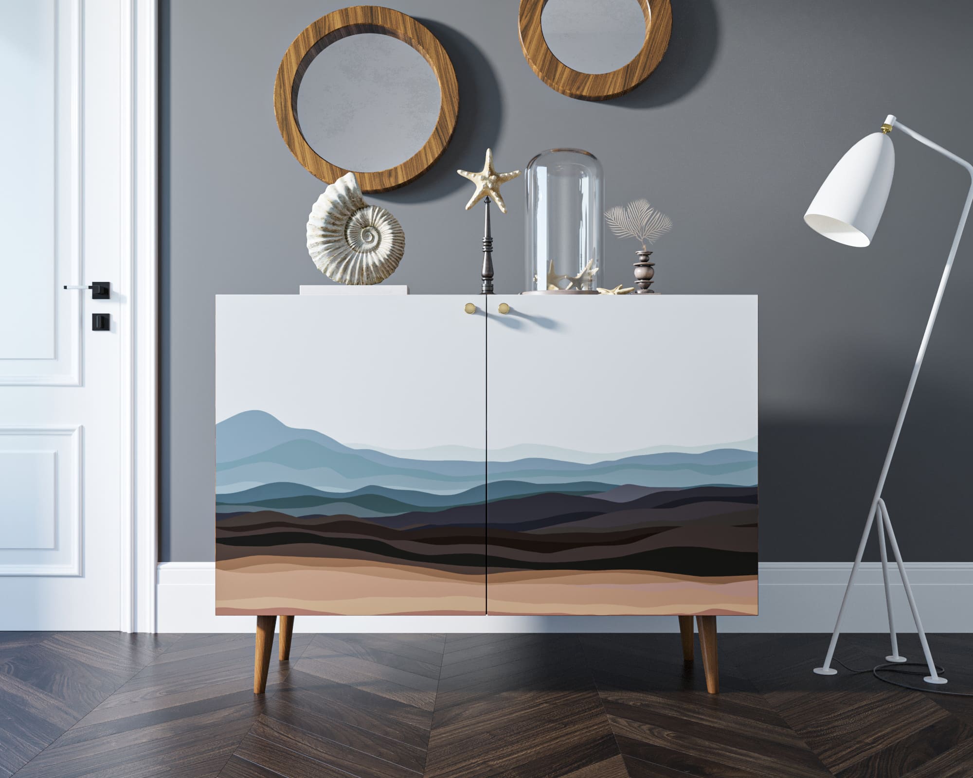 Комод "Berber" две дверки 11 принт арт BB04/Print_11 в интерьере в Москве Комод "Berber" две дверки 11 принт арт BB04/Print_11 в интерьере