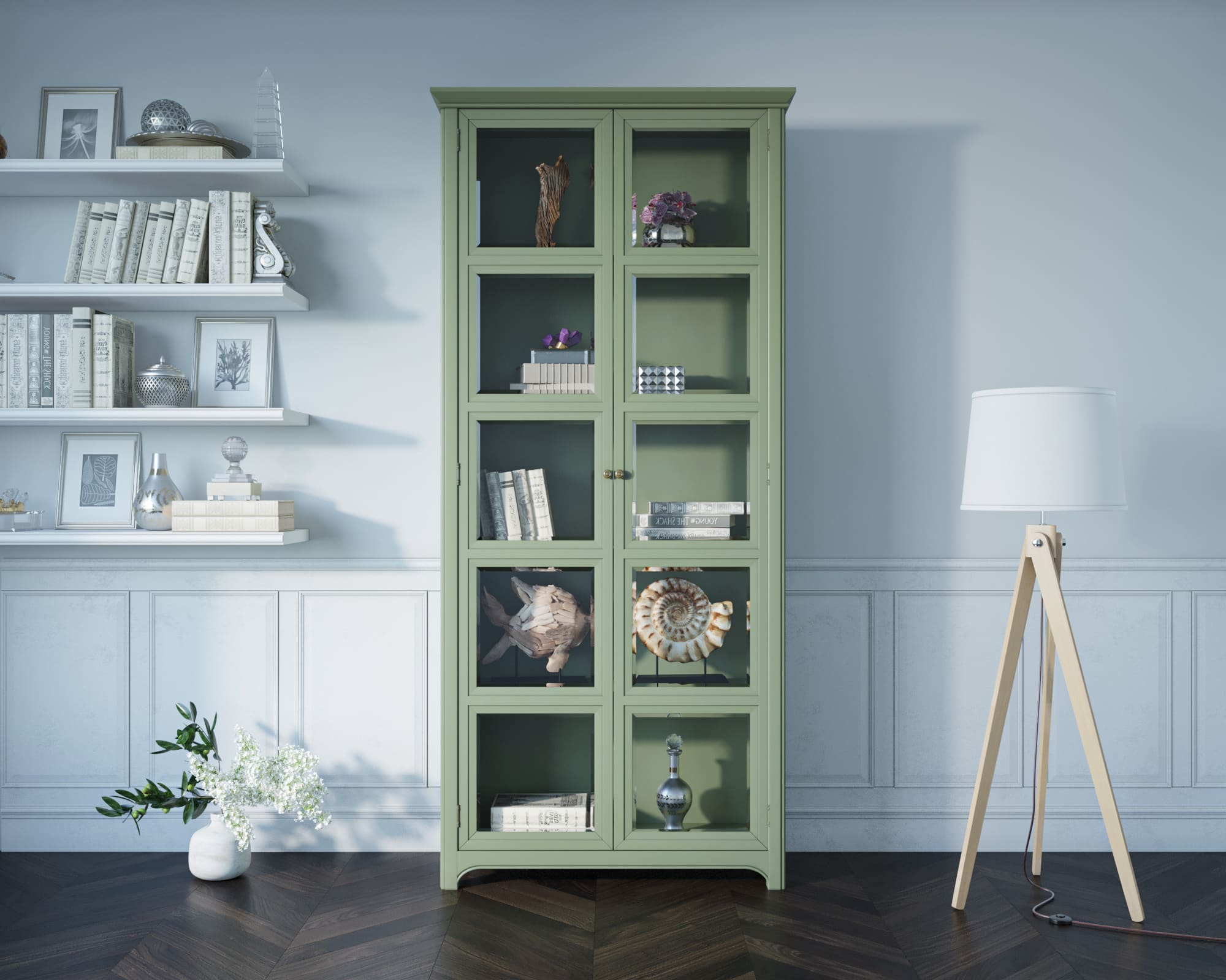 заказать Шкаф со стеклянными дверками "Olivia" арт CB3005 в Москве заказать Шкаф со стеклянными дверками "Olivia" арт CB3005