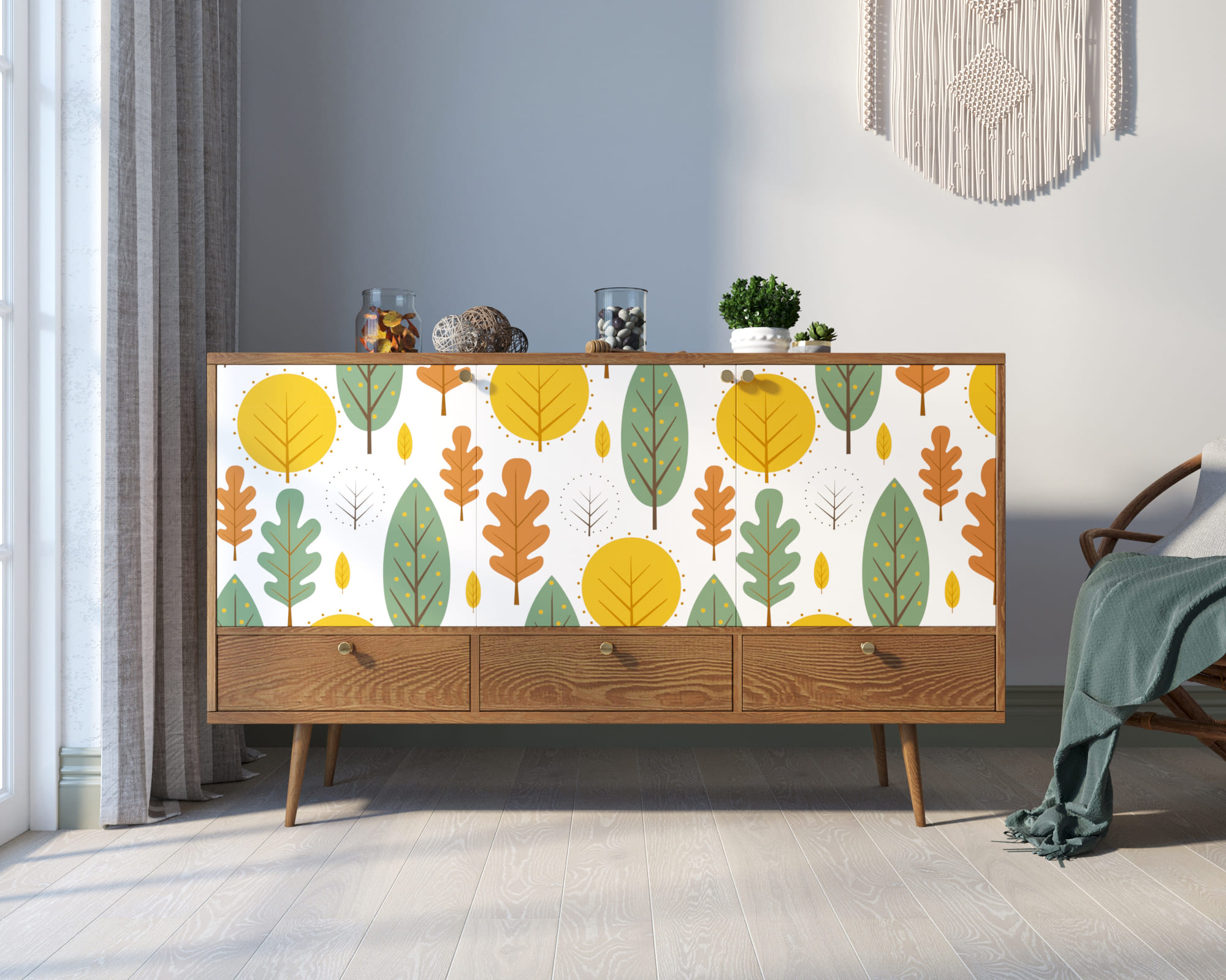 Комод "Berber" три дверки и три ящика 30 принт арт BB24/Print_30 в интернет-магазине