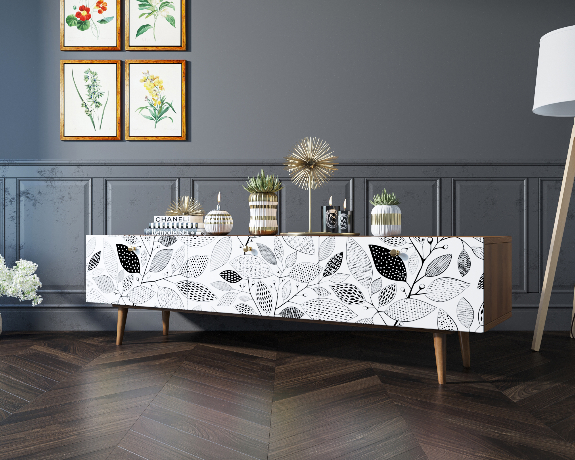 Комод "Berber" с ящиками низкий под TV принт 9 арт BB19/Print_09 в интернет-магазине в Москве Комод "Berber" с ящиками низкий под TV принт 9 арт BB19/Print_09 в интернет-магазине