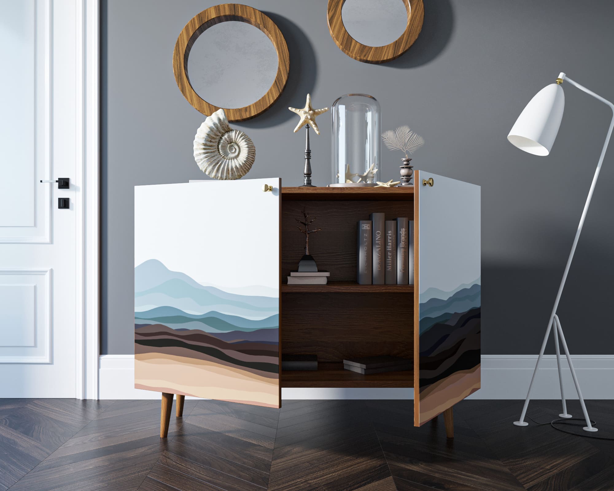 Комод "Berber" две дверки 11 принт арт BB04/Print_11 в интернет-магазине в Москве Комод "Berber" две дверки 11 принт арт BB04/Print_11 в интернет-магазине