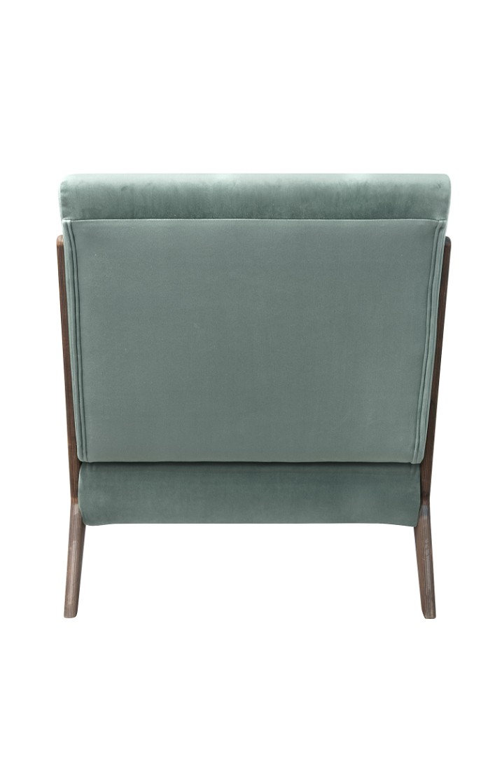 заказать Низкое кресло с деревянными подлокотниками Mody Green в Москве заказать Низкое кресло с деревянными подлокотниками Mody Green