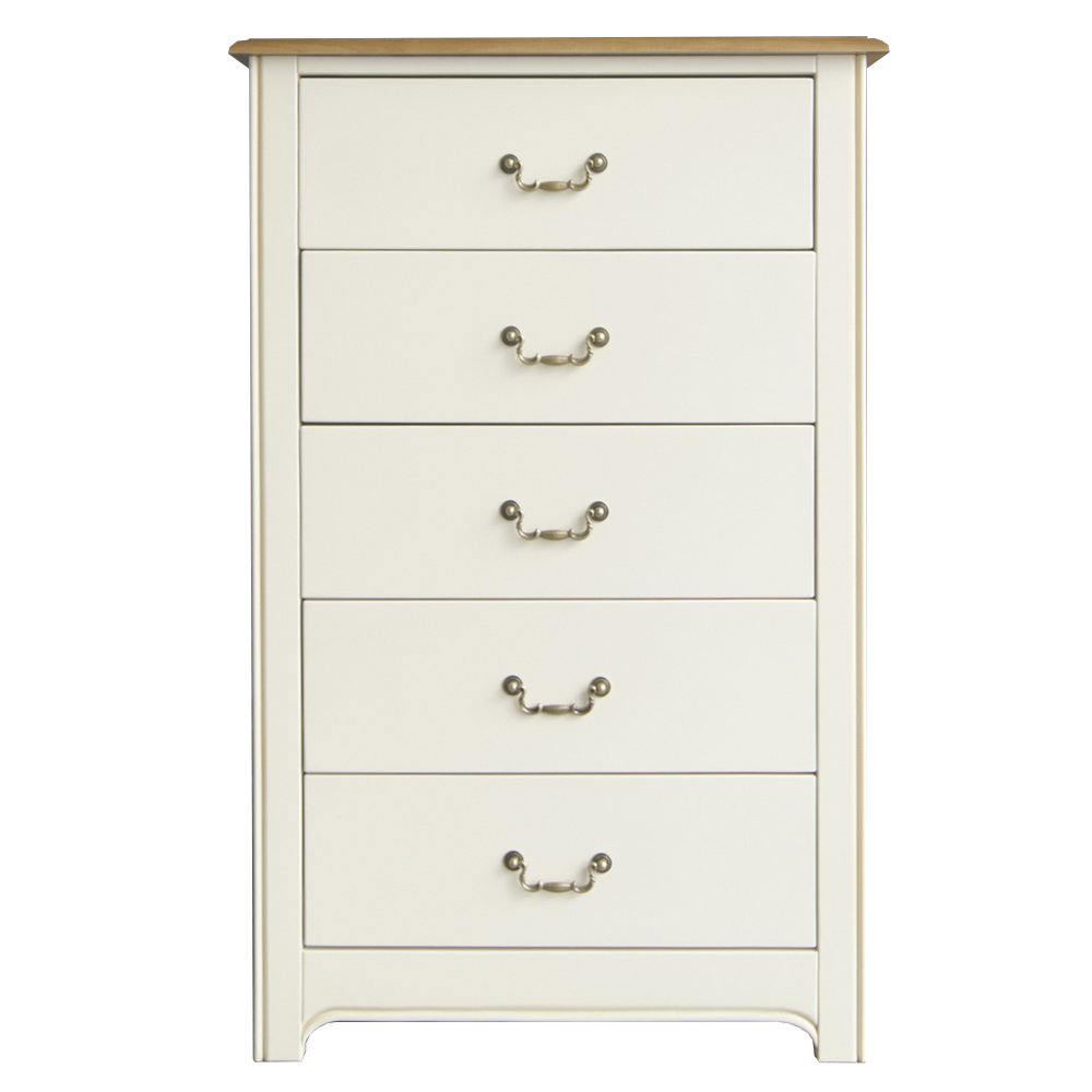 красивый Бежевый комод "Olivia" высокий на 5 ящиков арт GA3005C