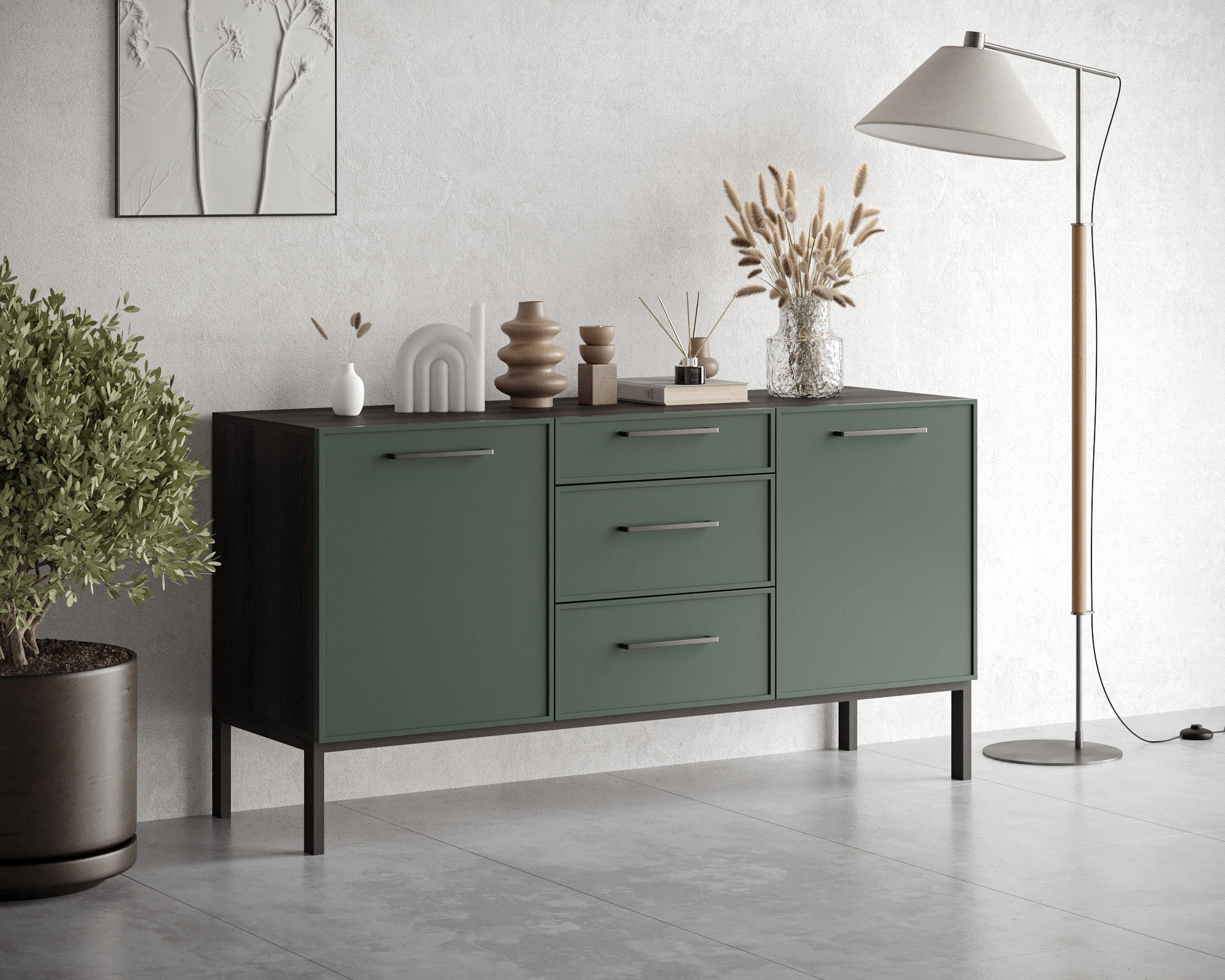 заказать Комод две дверки и три ящика "Nicole" арт NEM08G