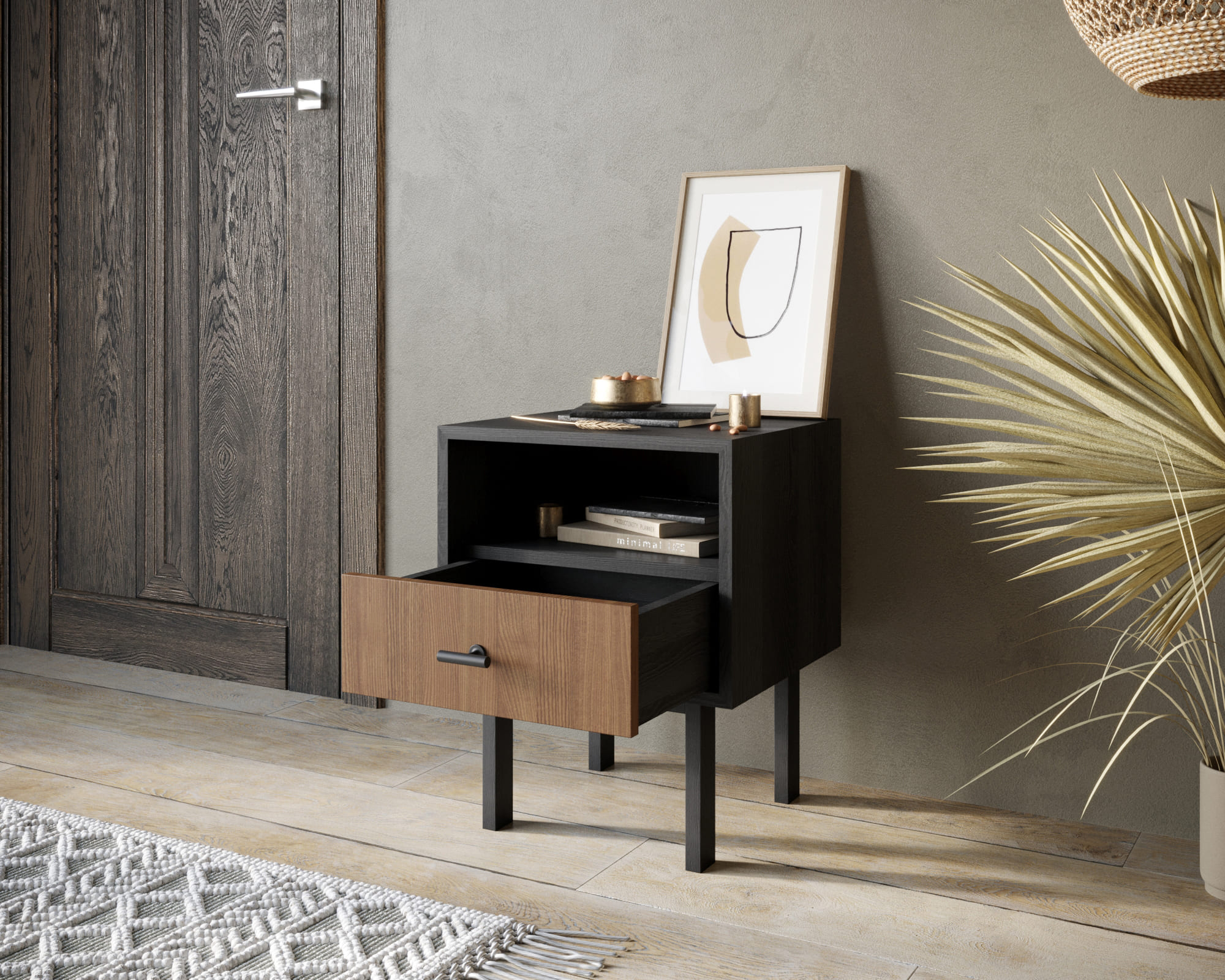 купить Тумбочка с нижним ящиком "Emerson" арт EM17