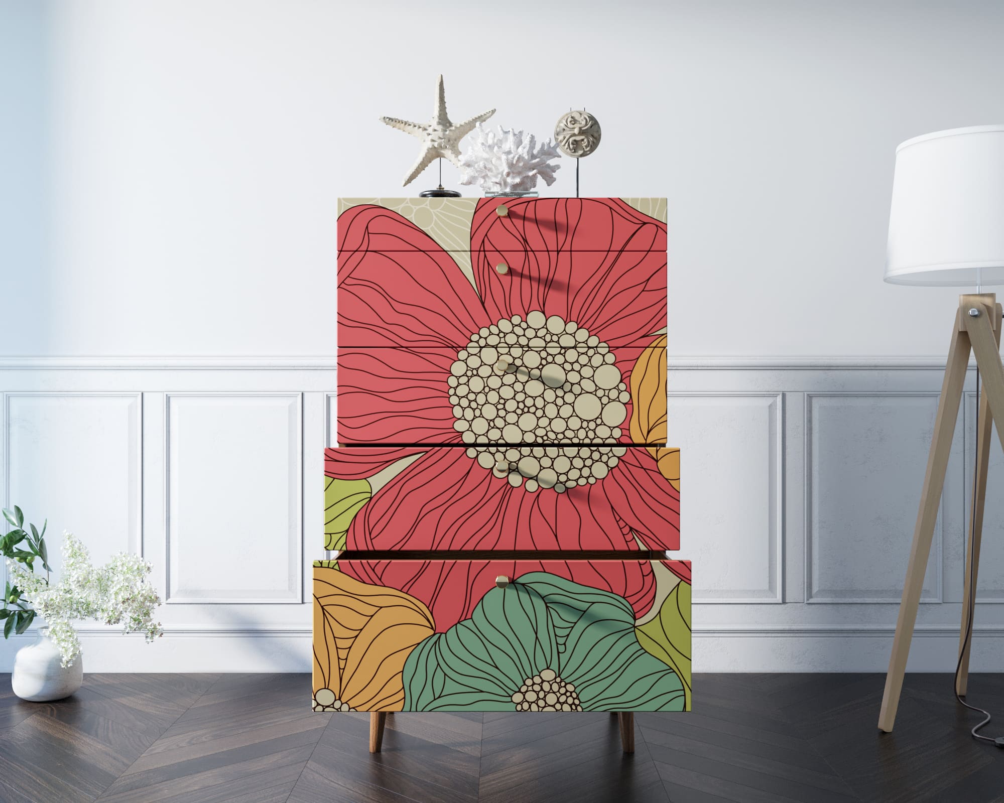 Комод высокий "Berber" принт 5 арт BB10/Print_05 в интернет-магазине