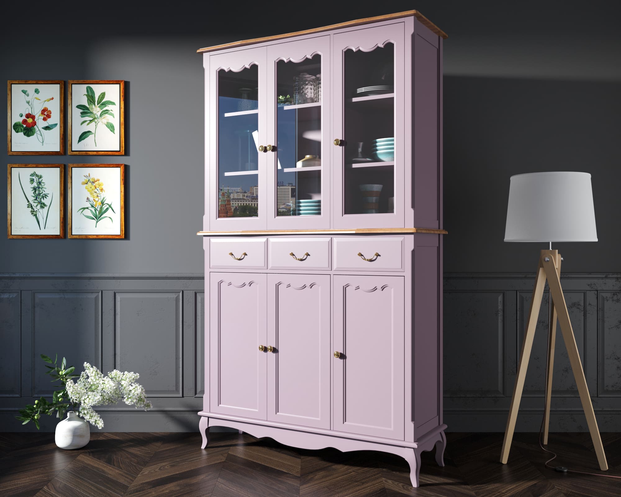 фото Буфет "Leontina Lavanda" трехстворчатый арт ST9344/2L