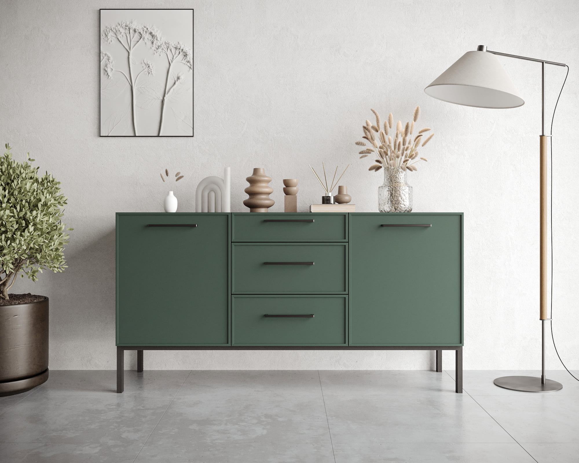 Комод две дверки и три ящика "Nicole" арт NEM08G в интернет-магазине