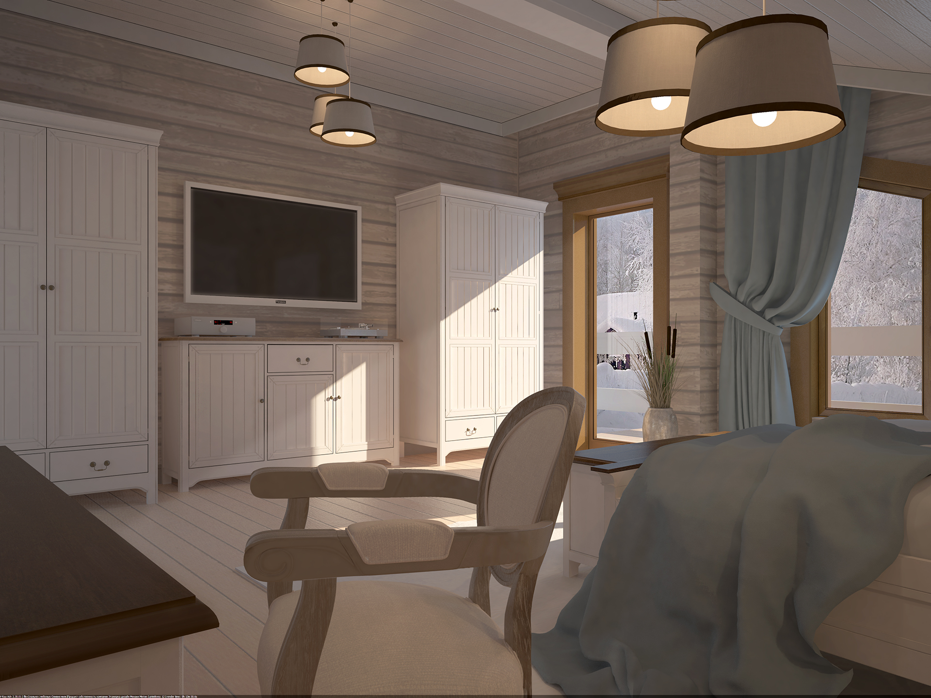 Интерьер спальни "Olivia" в бежевом цвете арт 91881