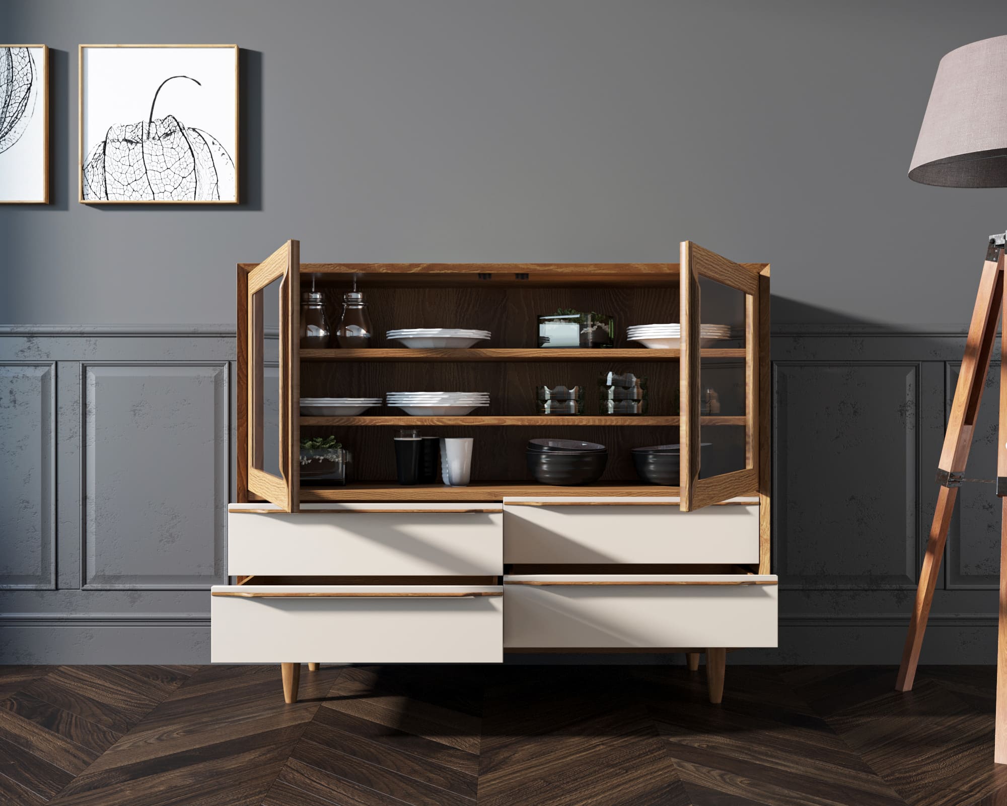 купить Буфет "Bruni white" низкий арт BR34WH в Москве купить Буфет "Bruni white" низкий арт BR34WH