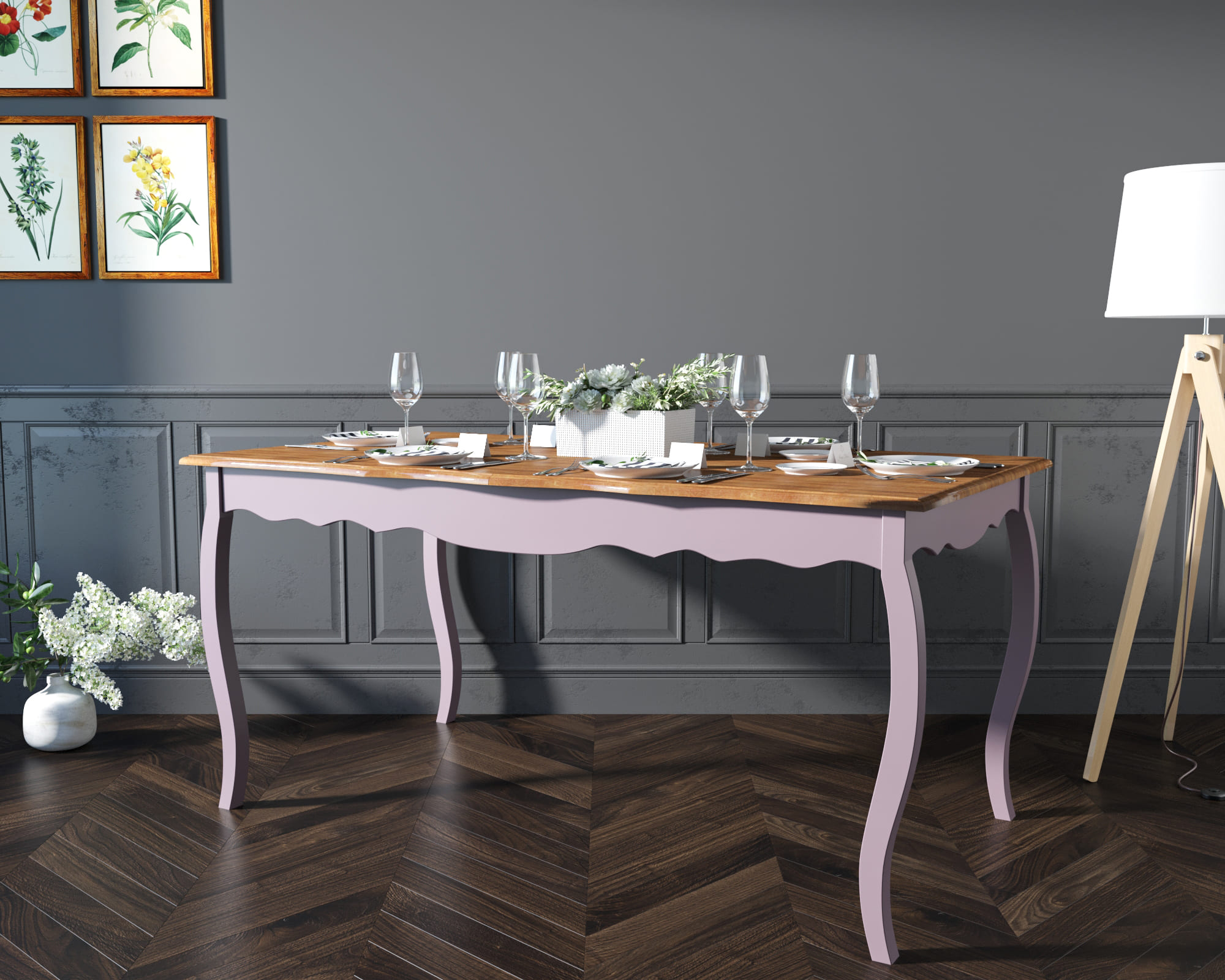 Раскладывающийся обеденный стол "Leontina Lavanda" арт ST9338L в интернет-магазине