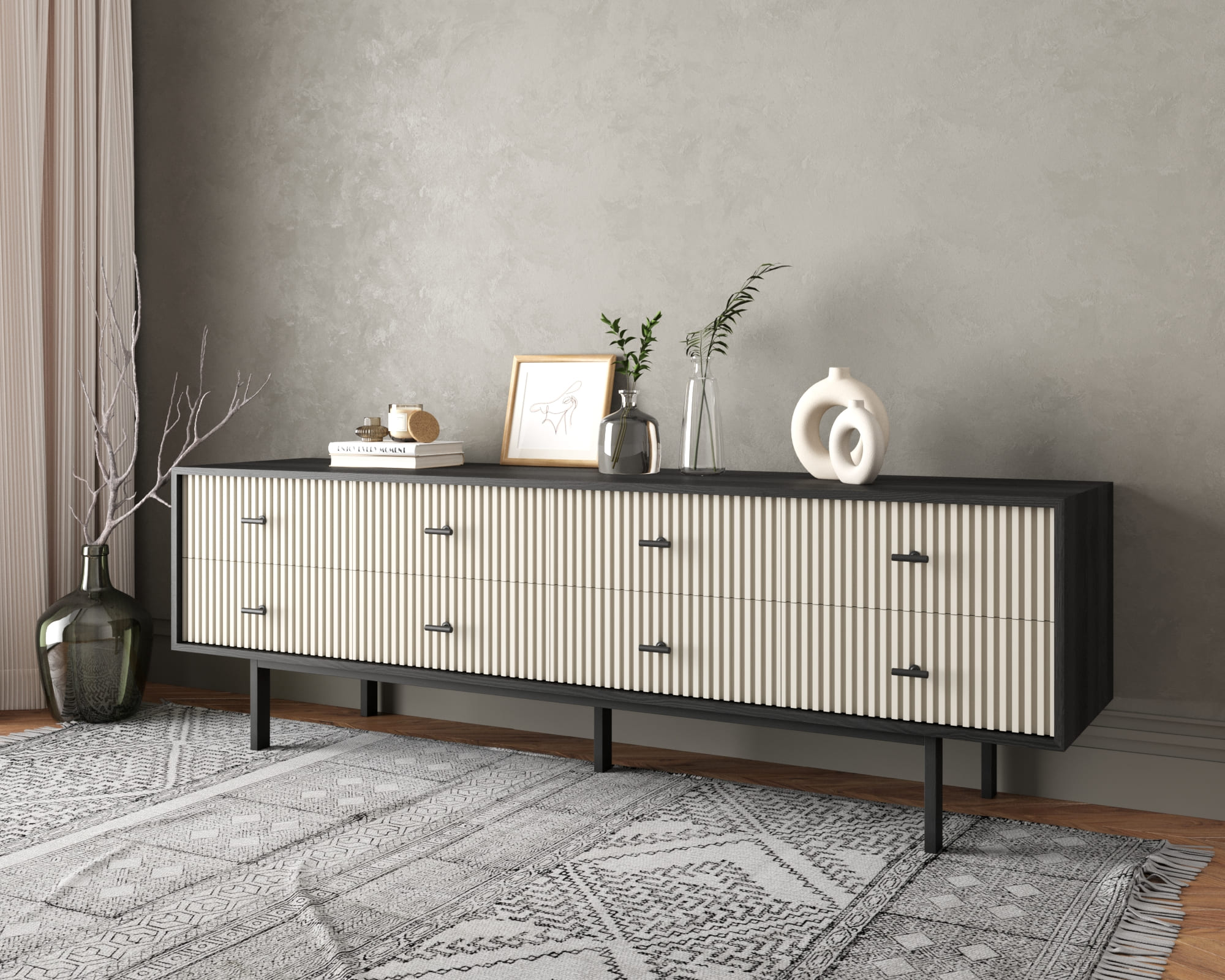 заказать Комод с восемью ящиками "Emerson" арт EM03/milky/L в Москве заказать Комод с восемью ящиками "Emerson" арт EM03/milky/L