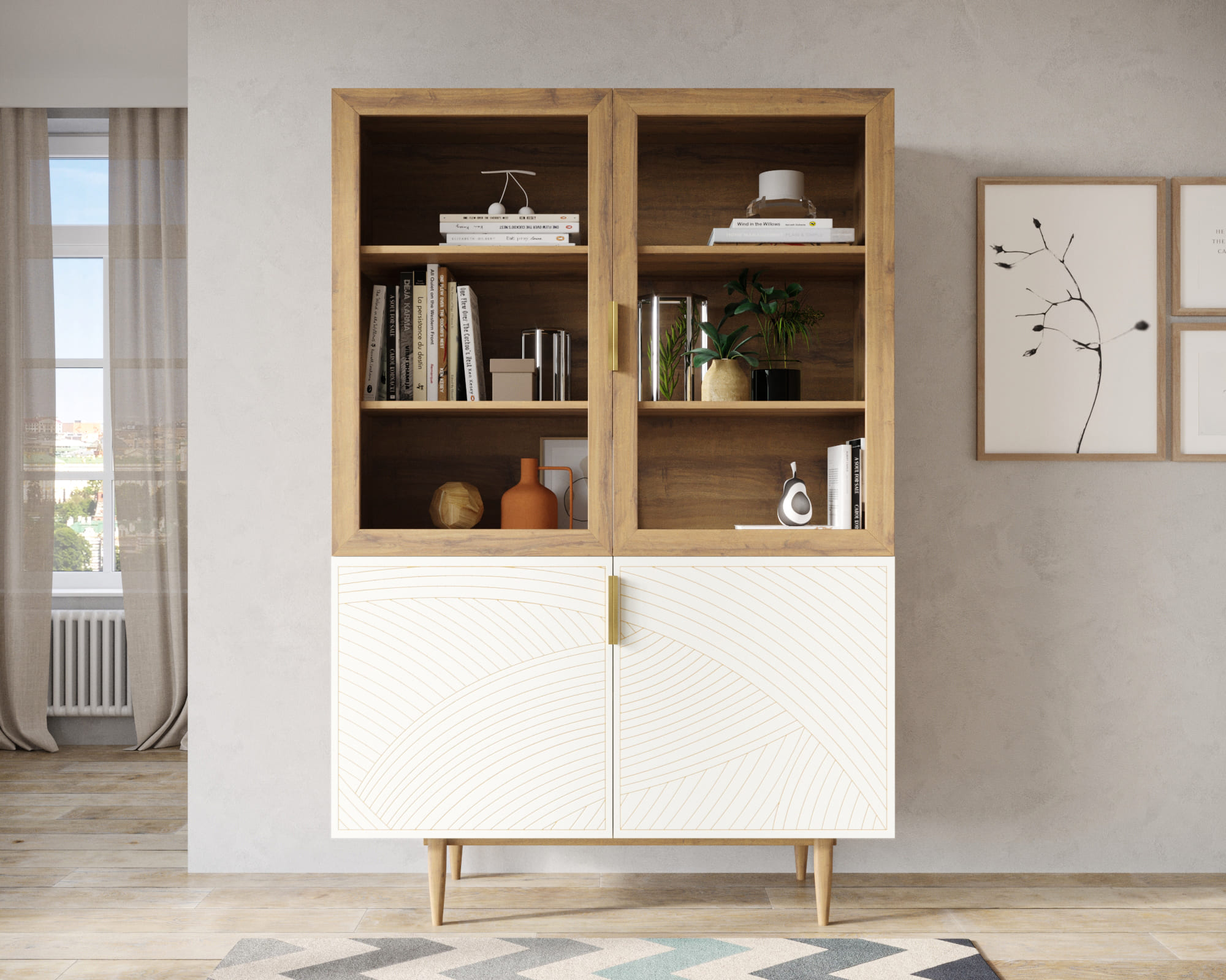 Буфет с двумя дверками "Line" LN11/GR1/beige в интернет-магазине