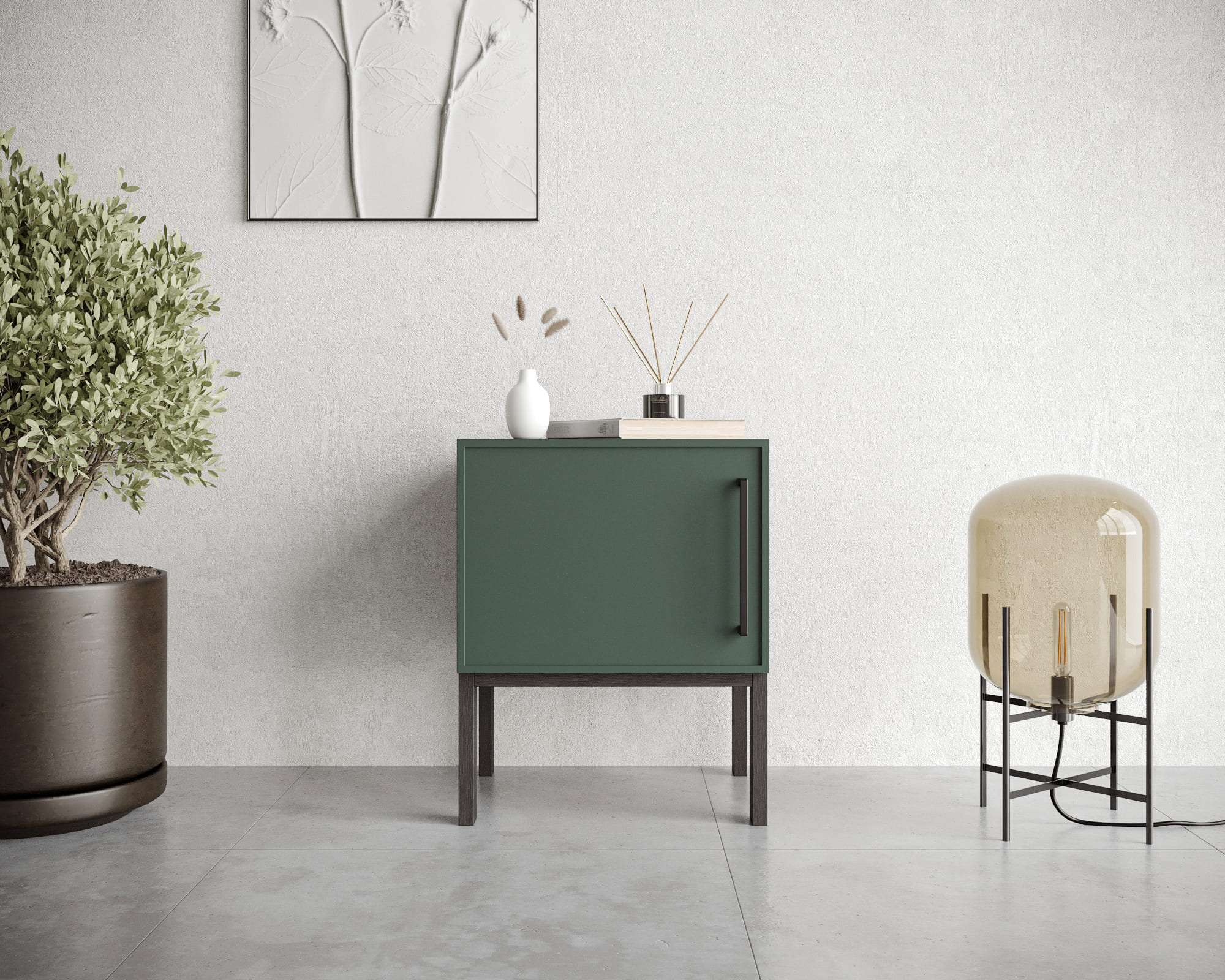 Тумбочка с дверкой "Nicole" NLN08G Зеленый в интернет-магазине