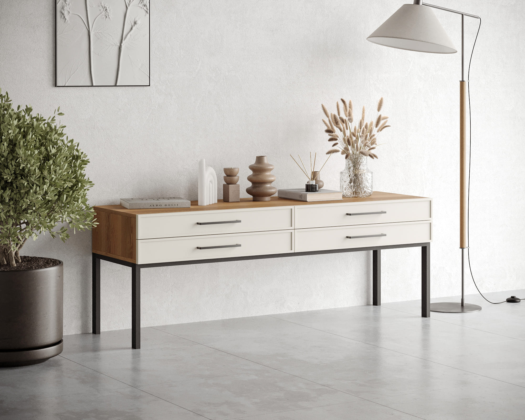 заказать Консоль с четыремя ящиками "Nicole" арт NEM23