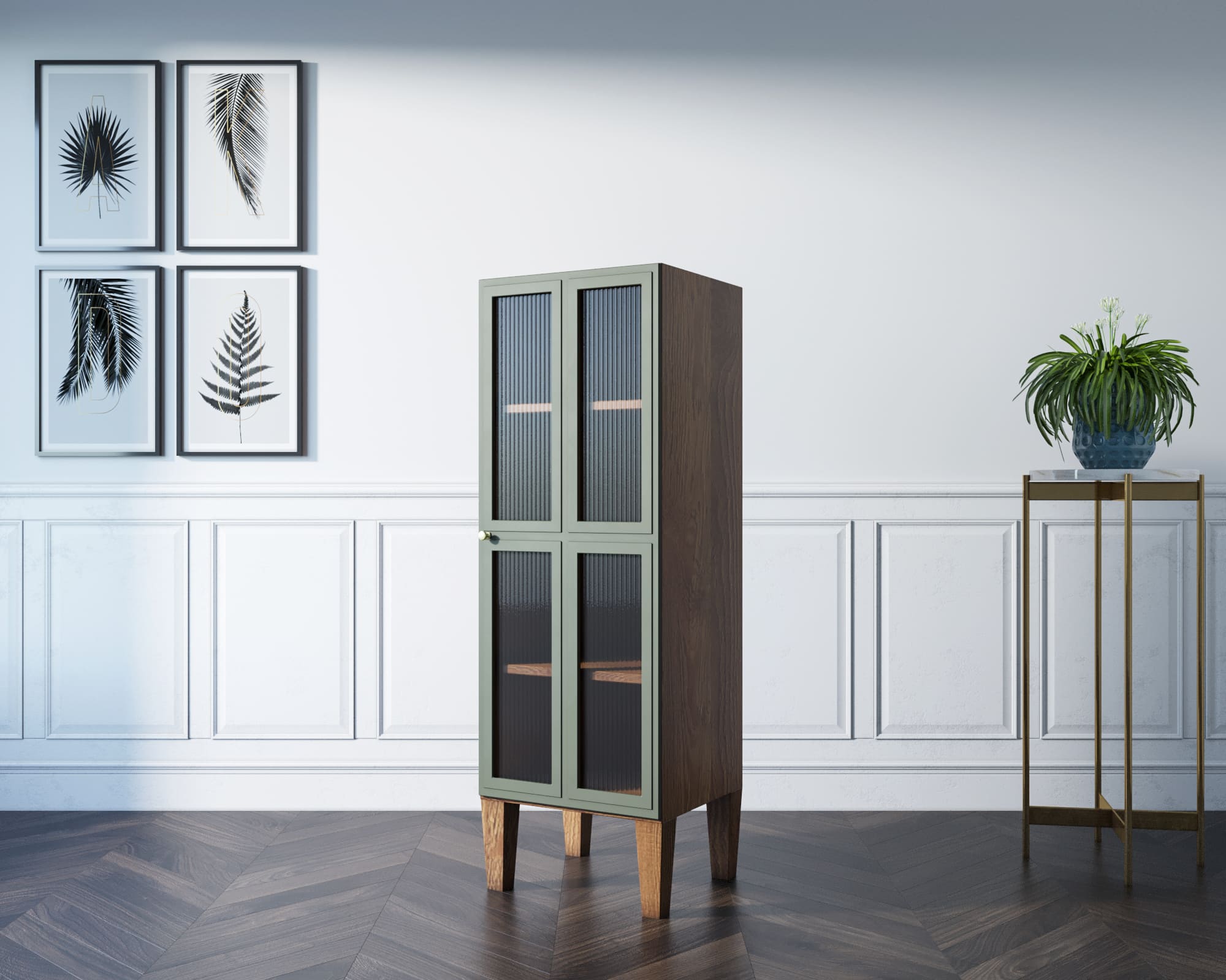 заказать Шкаф-витрина "Andersen" с рифлеными стеклами арт AN14