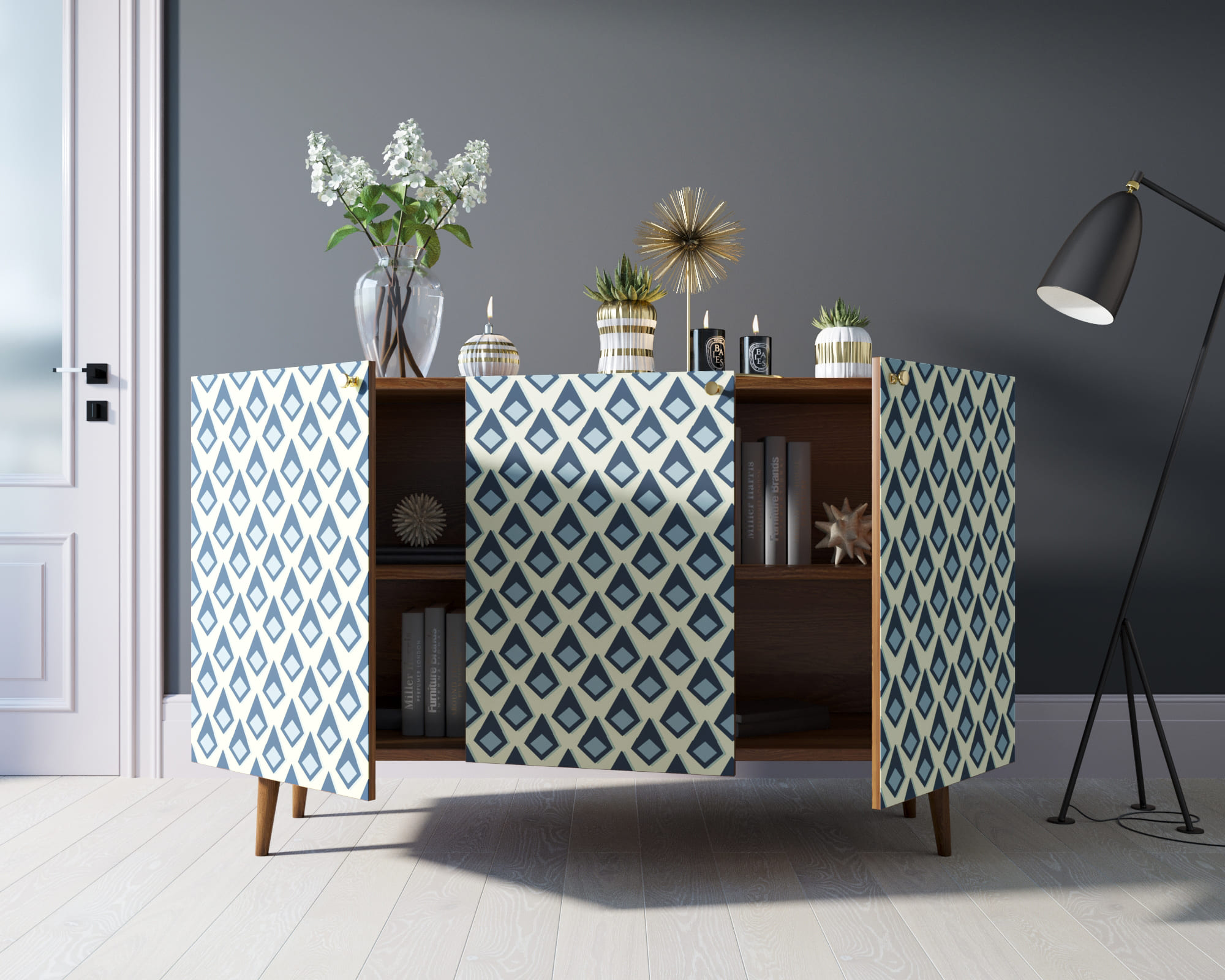 Комод "Berber" три дверки 13 принт арт BB01/Print_13 в интернет-магазине в Москве Комод "Berber" три дверки 13 принт арт BB01/Print_13 в интернет-магазине