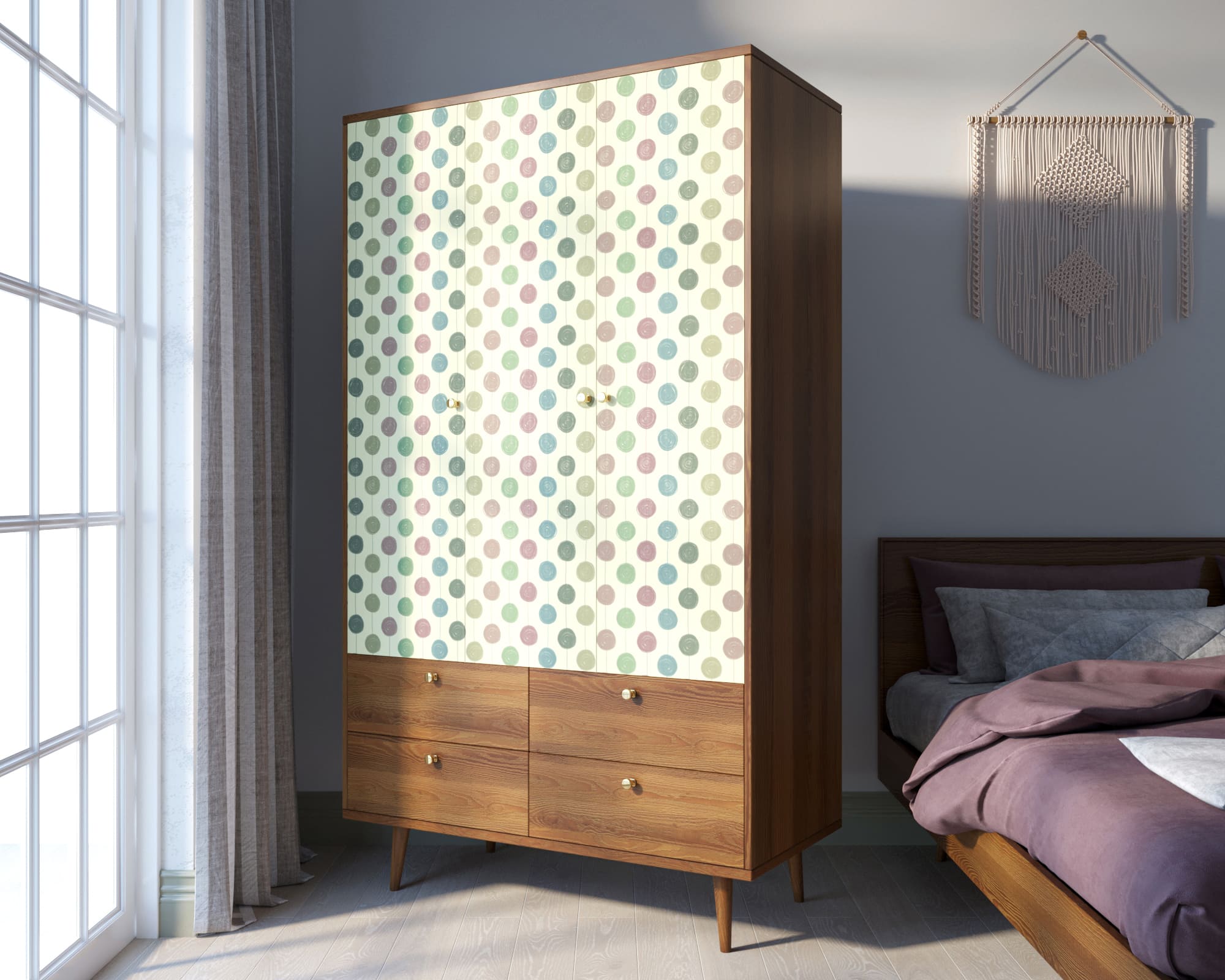 фото Шкаф трехстворчатый "Berber" принт 24 арт BB02/Print_24