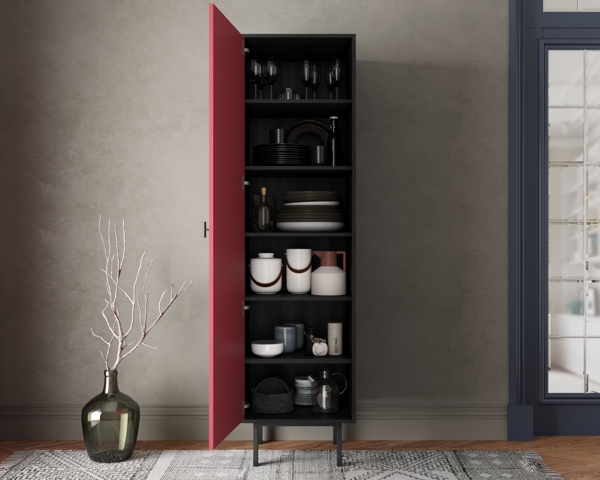 купить Шкаф c одной дверкой "Emerson" арт EM101/red/L