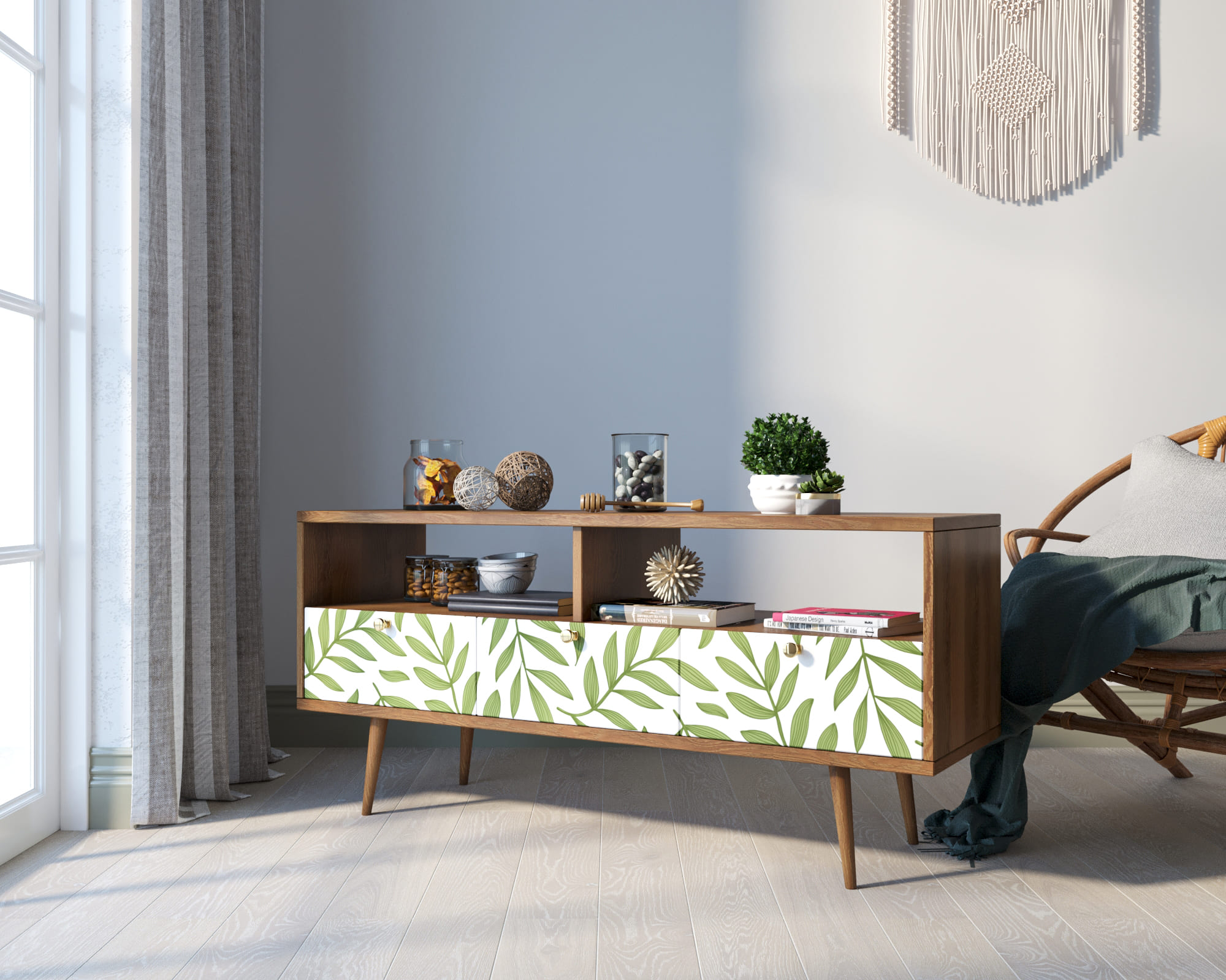 заказать Консоль "Berber" с тремя ящиками принт 28 арт BB23/Print_28