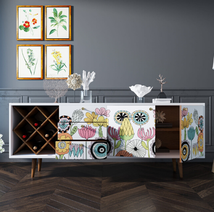 купить Комод "Berber" удлиненный с бутылочницей арт BB15/Print_03