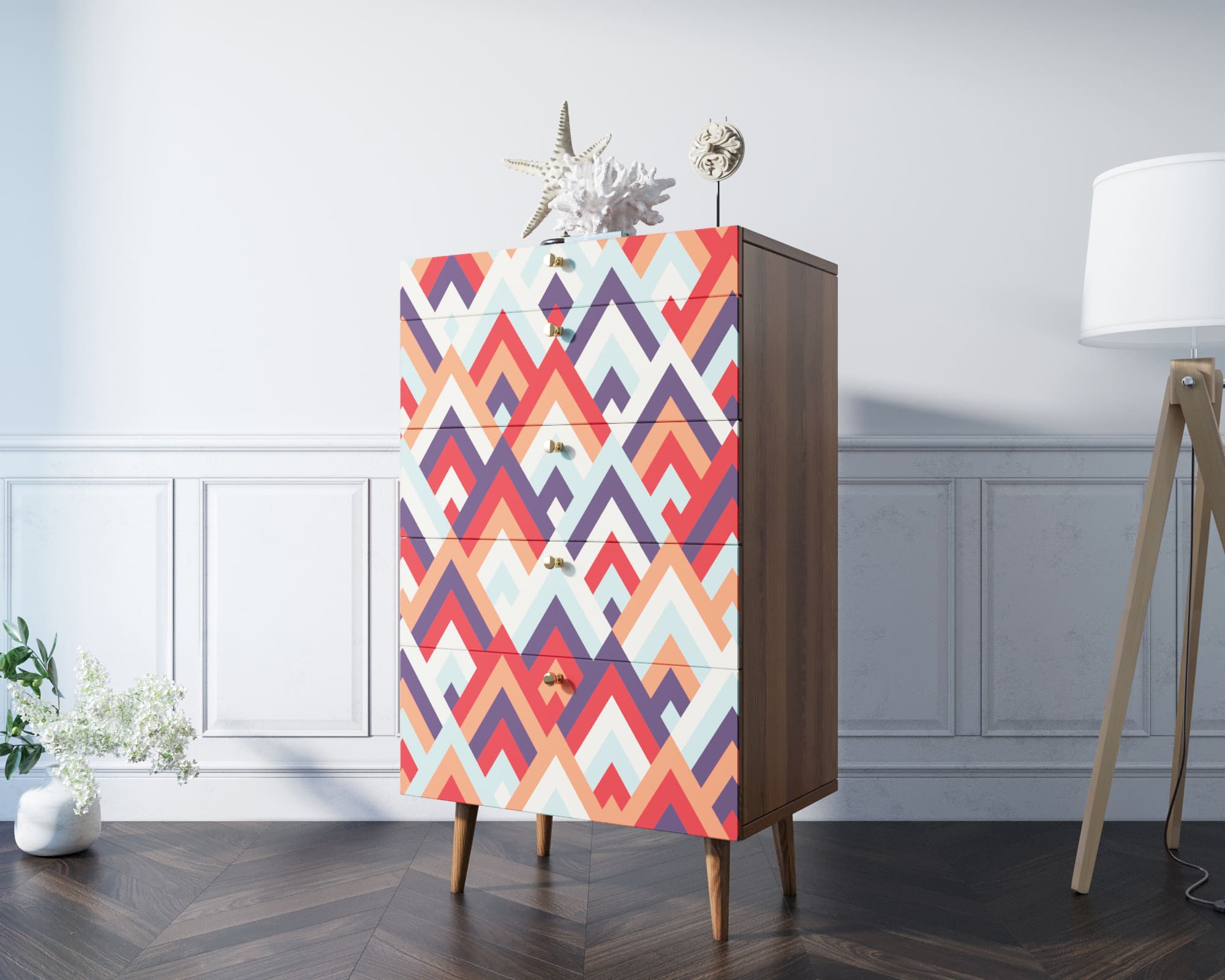 фото Комод высокий "Berber" принт 2 арт BB10/Print_02