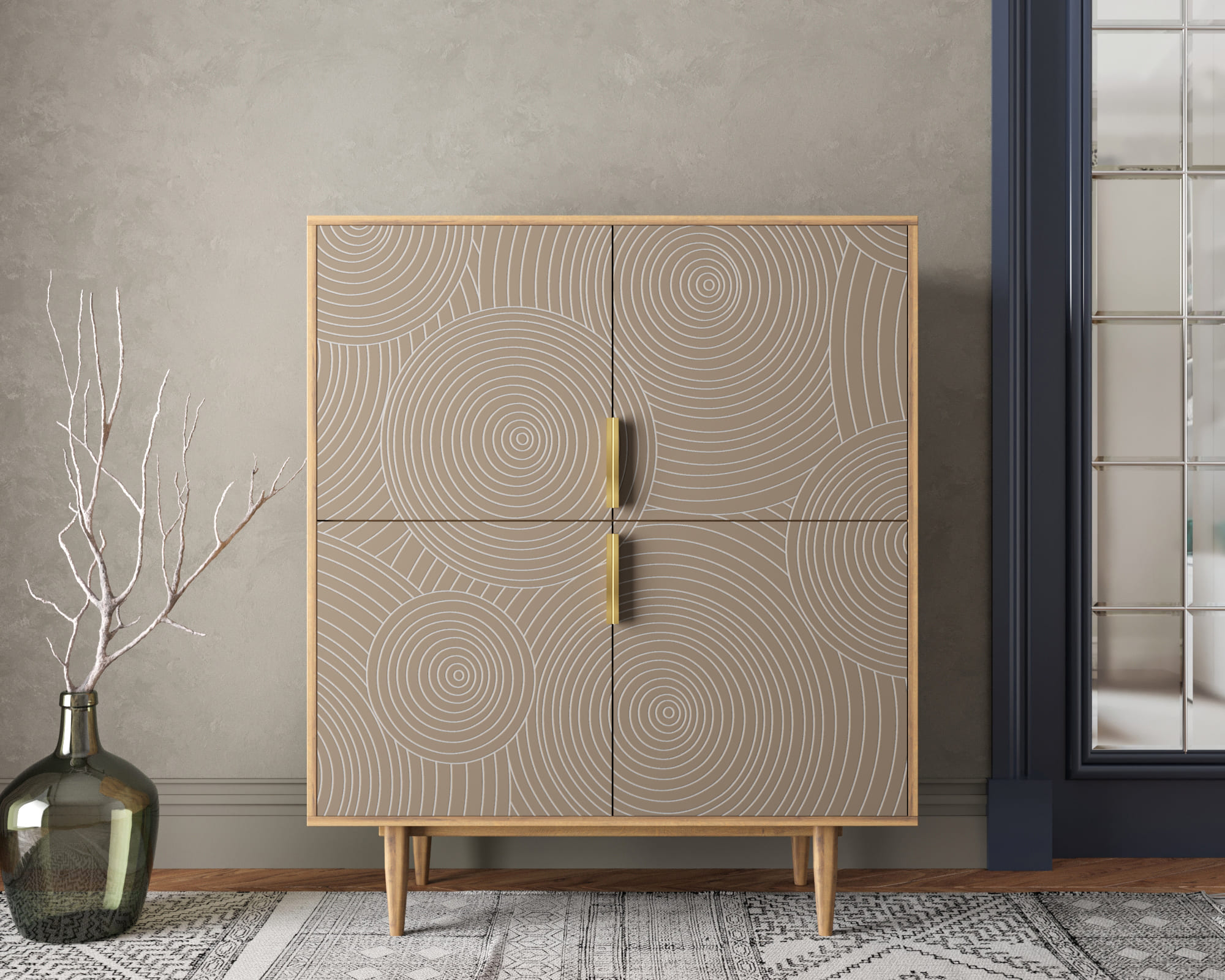 Большой комод с четырьмя дверками "Line" R19/beige в интернет-магазине в Москве Большой комод с четырьмя дверками "Line" R19/beige в интернет-магазине