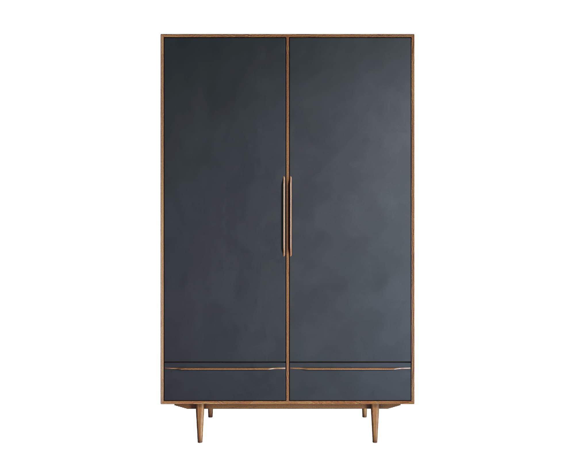 купить Шкаф двустворчатый  "Bruni Black" с двумя ящиками арт BR27/2Black в интернет-магазине