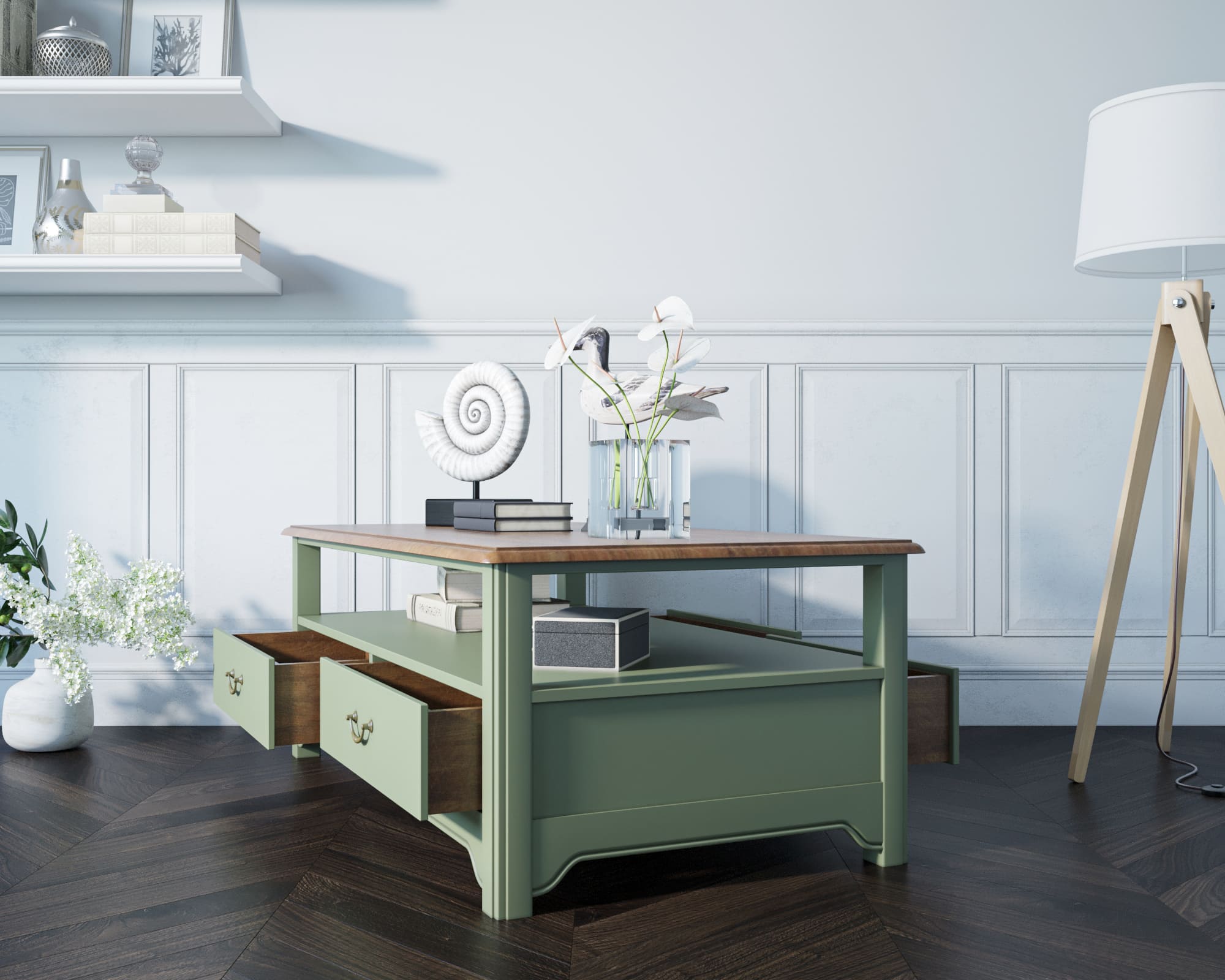 фото Стол журнальный "Olivia" 4 ящика арт GC1004