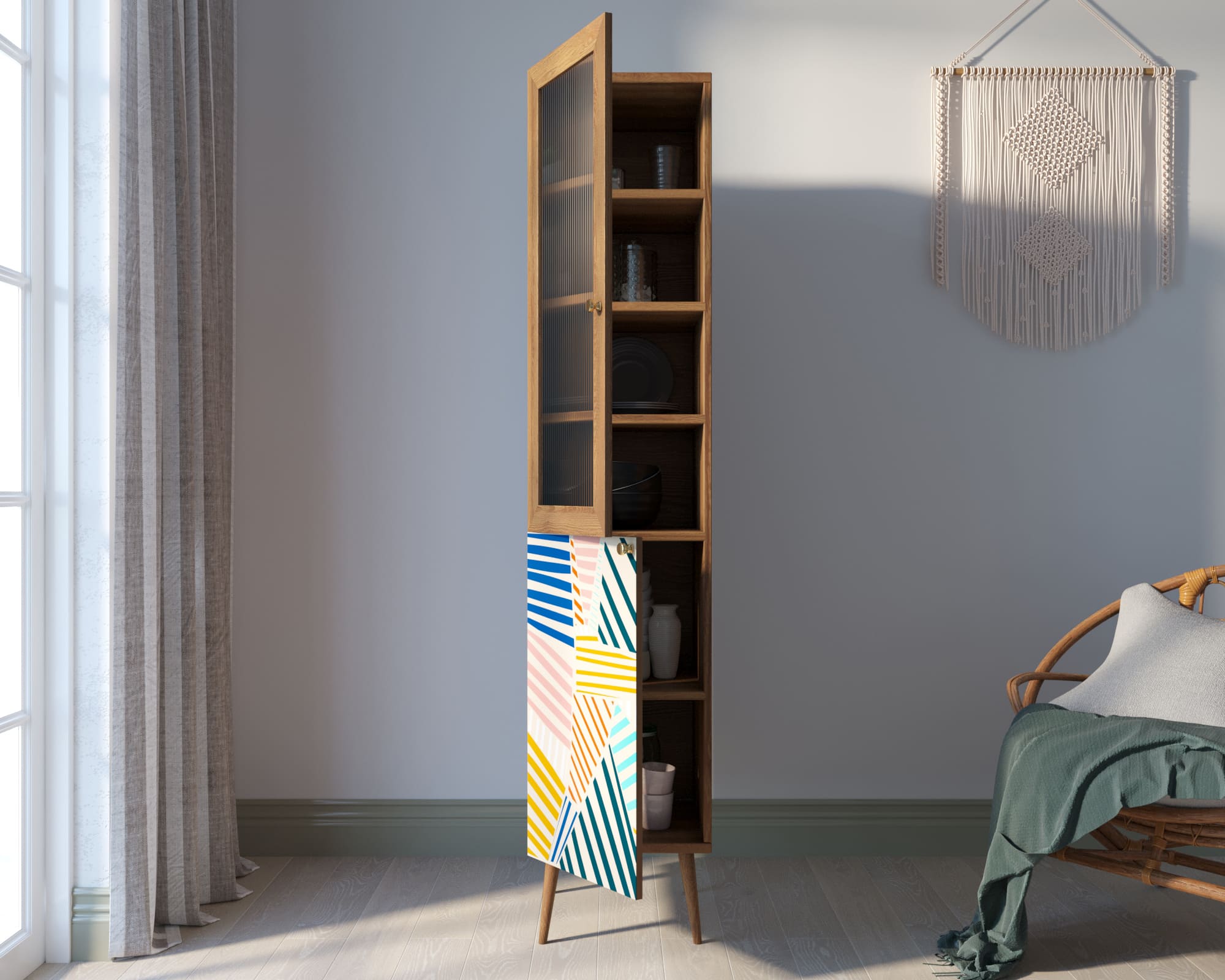 купить Буфет "Berber" узкий принт 42 арт BB39/Print_42