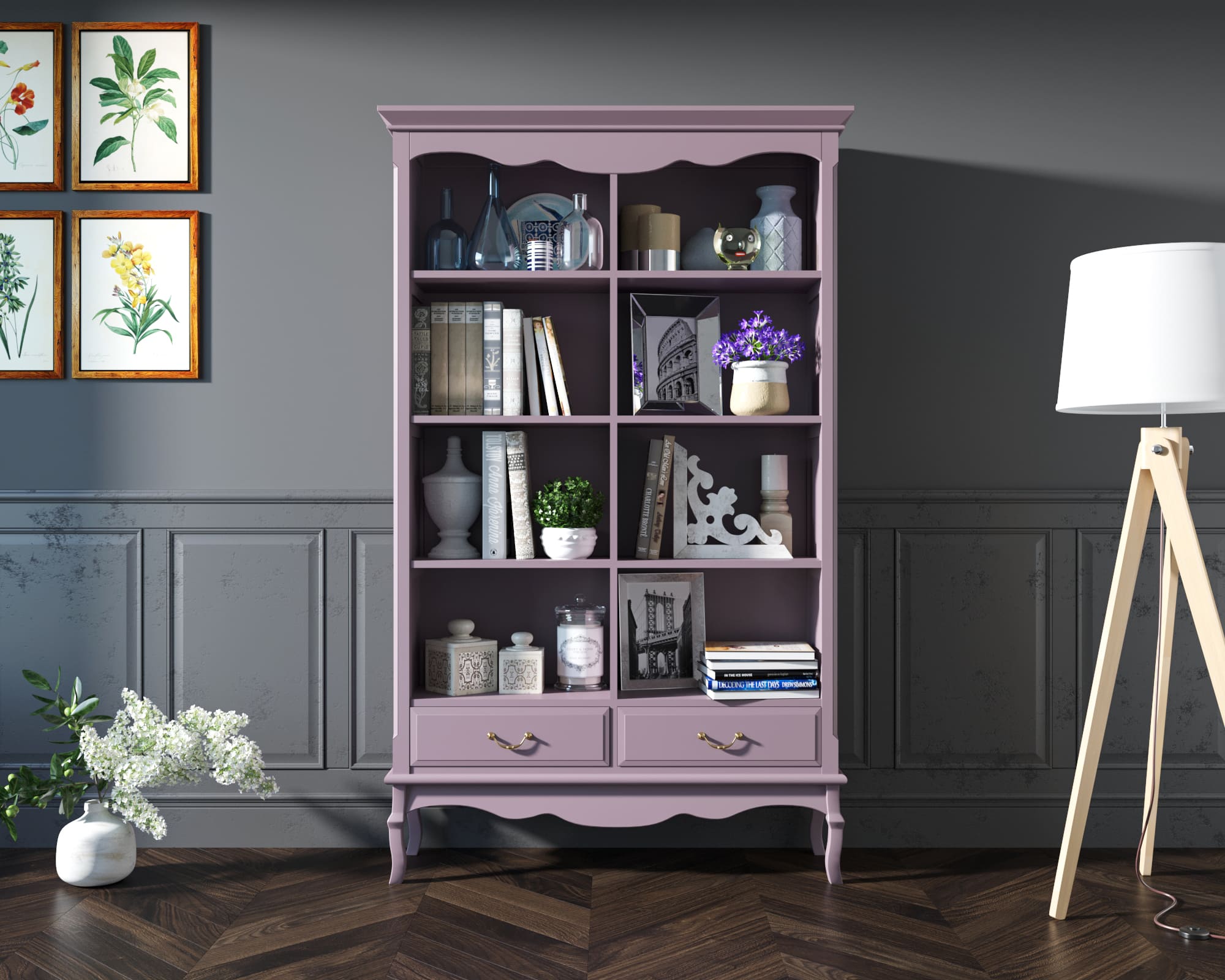 фото Стеллаж Leontina Lavanda двойной арт GS27/2L