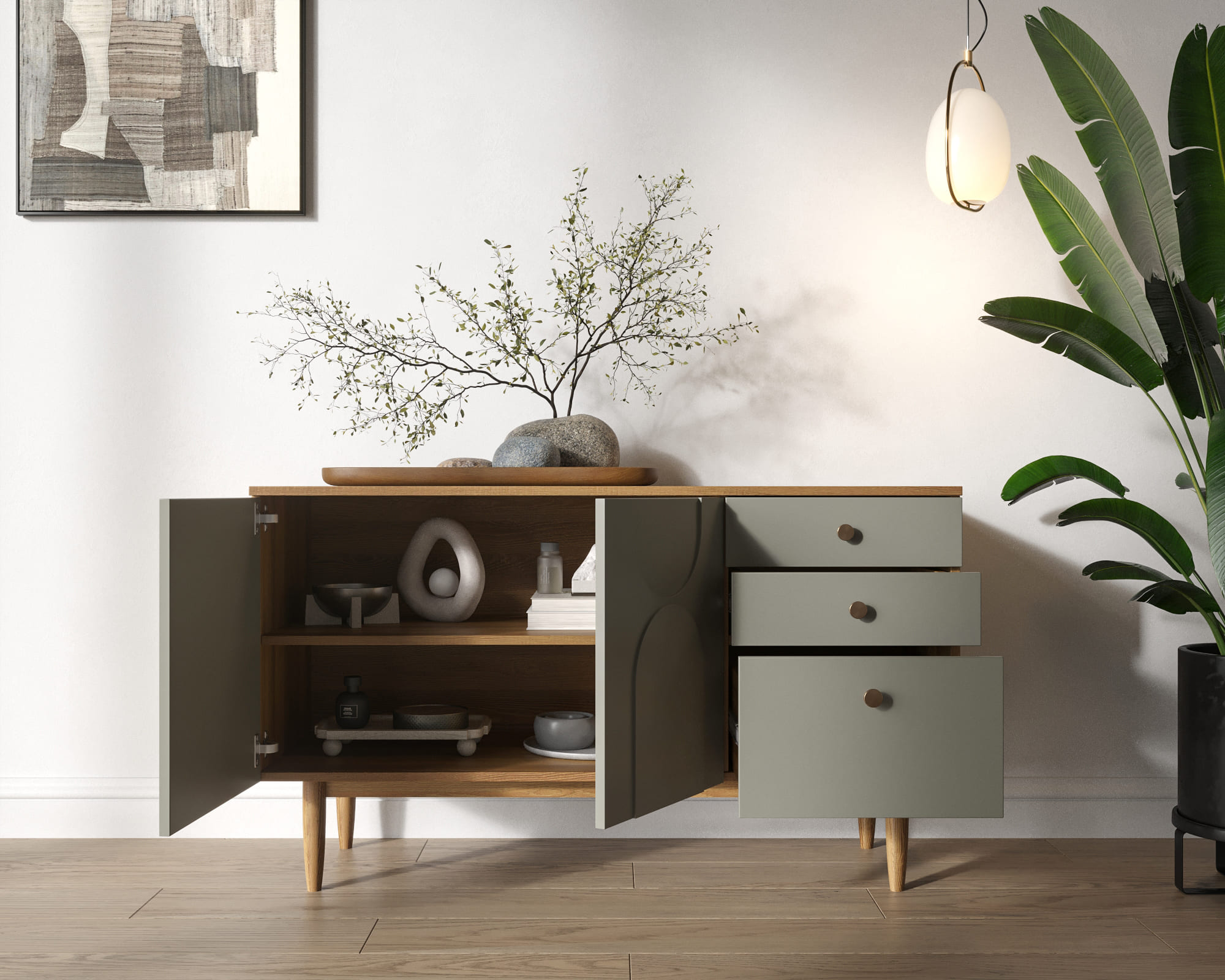 купить Комод с двумя дверками и ящиками "Arka" AR05-F2