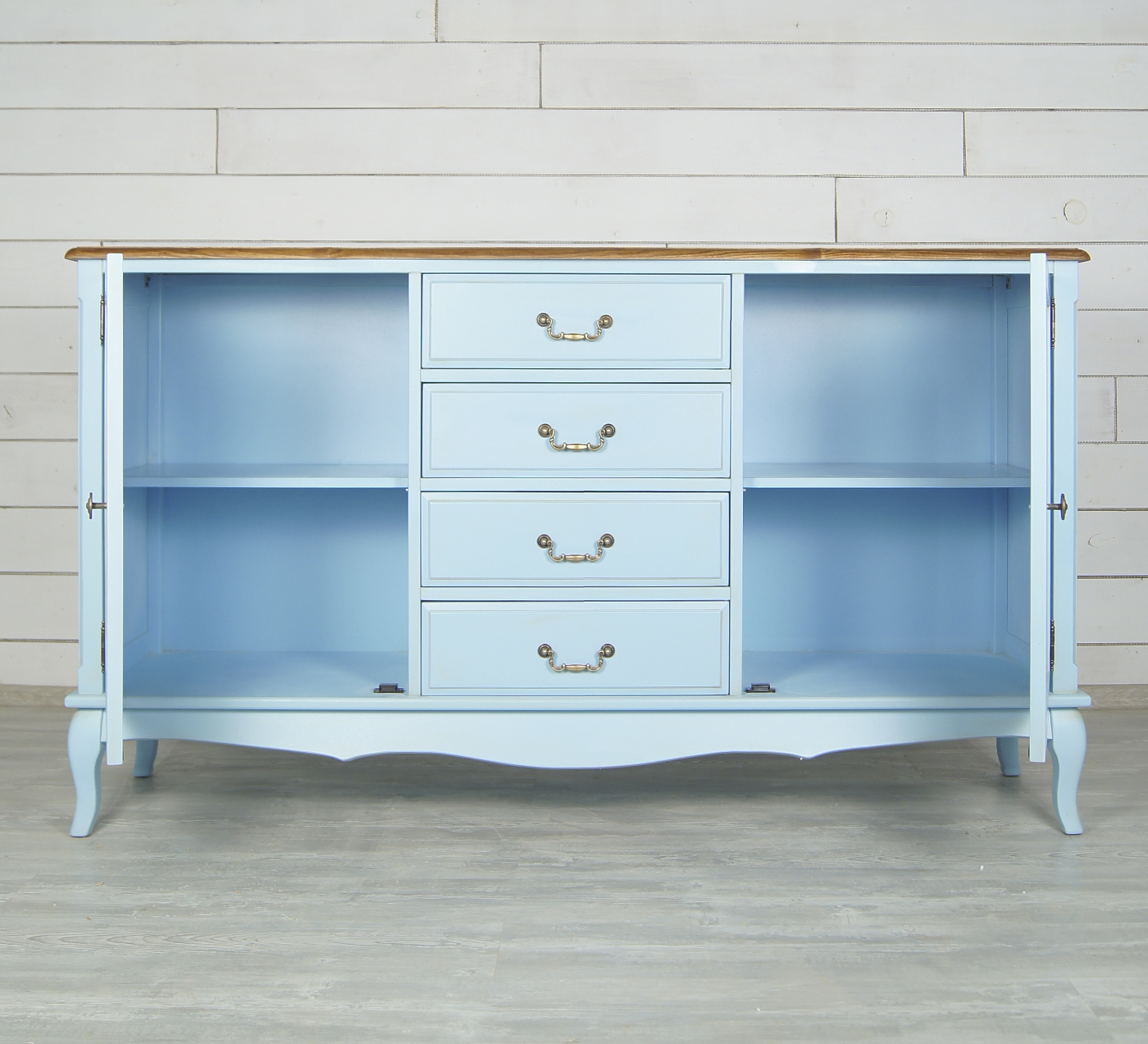 Голубой комод Leontina с дверками и ящиками арт ST9351B в интернет-магазине в Москве Голубой комод Leontina с дверками и ящиками арт ST9351B в интернет-магазине