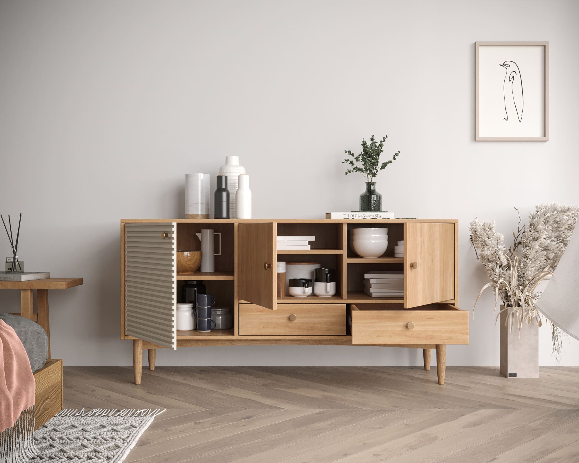 купить Комод Bubble Solid с тремя дверками и двумя ящиками арт BBL03S