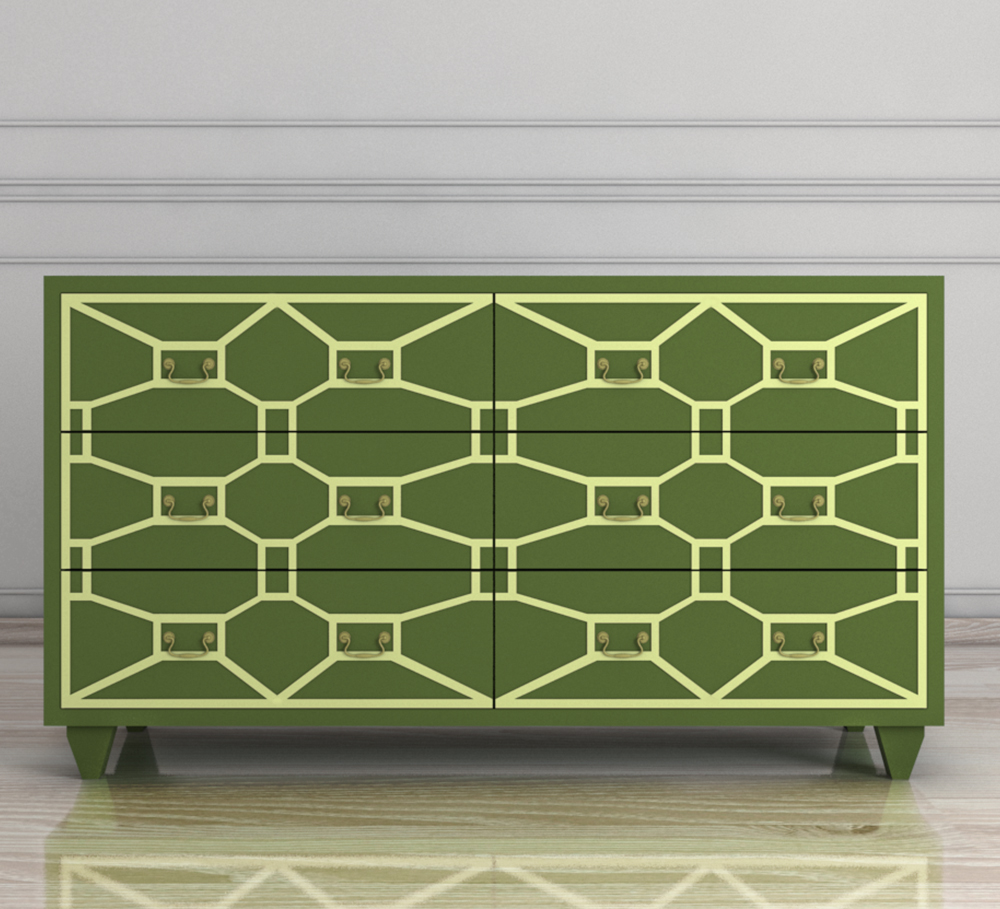 купить Зеленый комод "Emerald" 6 ящиков арт DSC348ETG