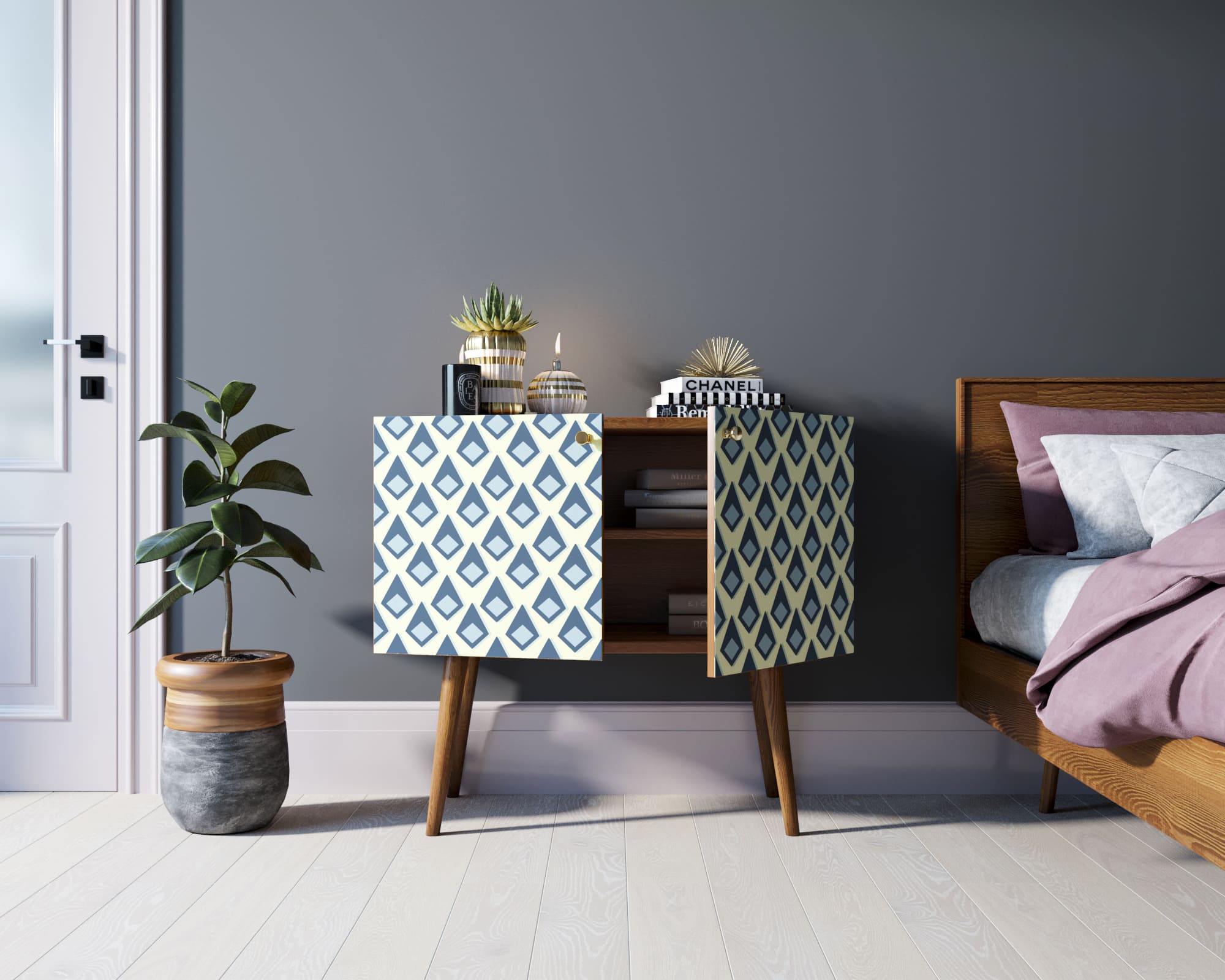 Комод на высоких ножках "Berber" малый принт 13 арт BB13/Print_13 в интернет-магазине