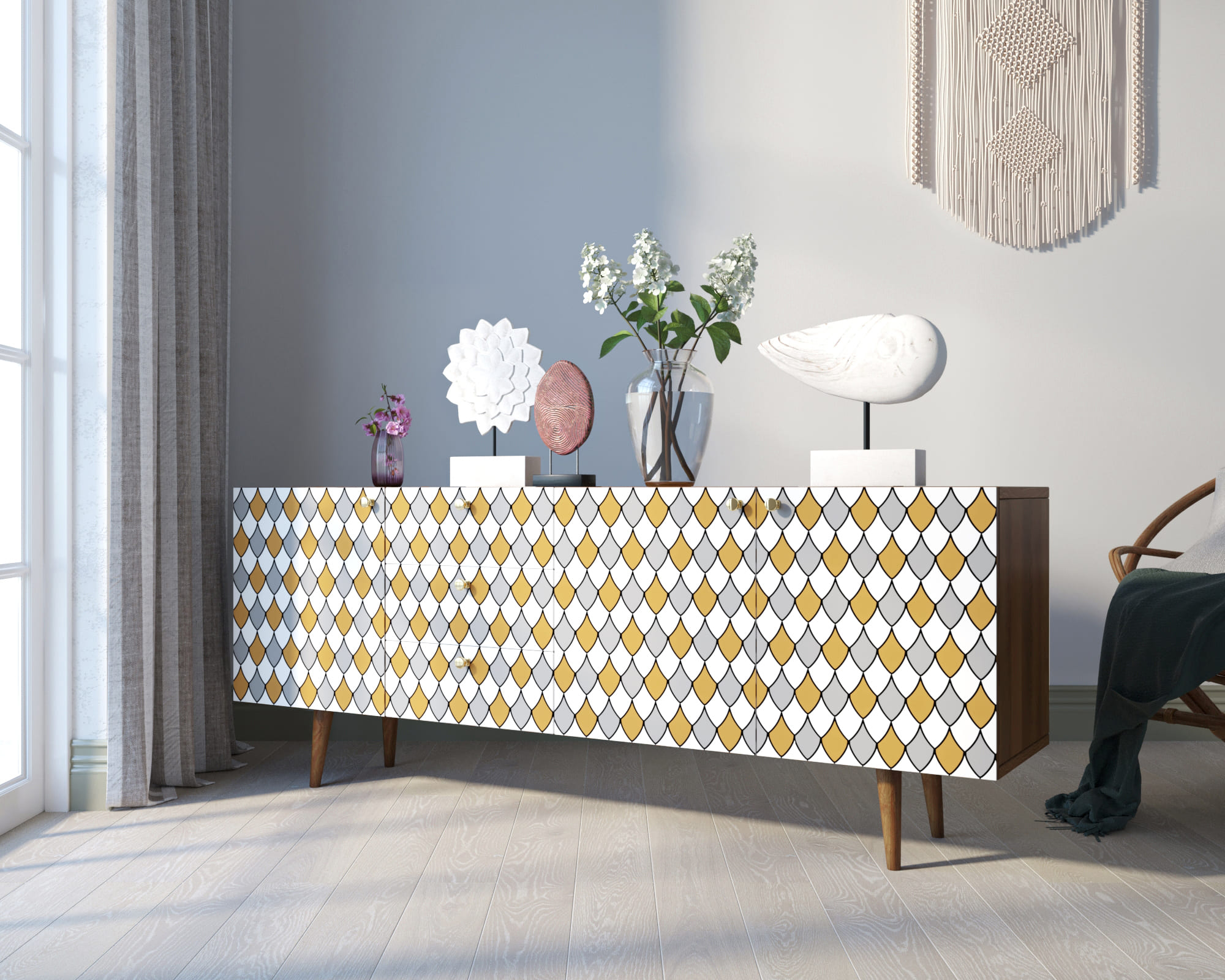 фото Комод "Berber" удлиненный принт 22 арт BB11/Print_22