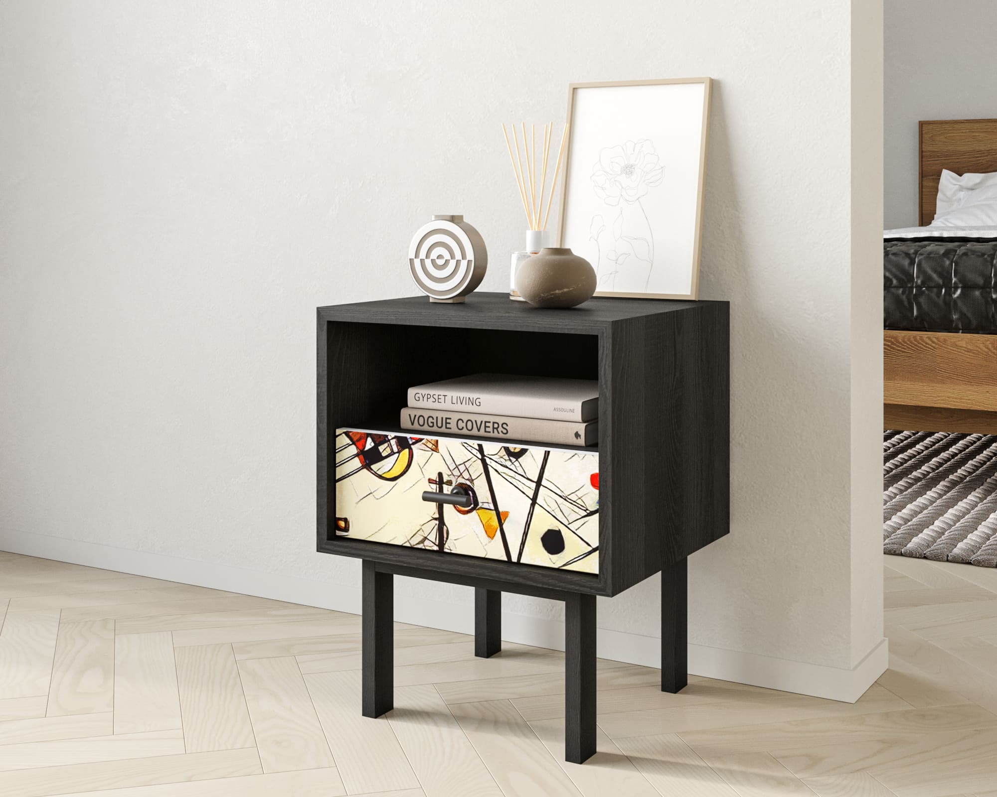 заказать Тумбочка с нижним ящиком "Emerson" by Kandinsky арт EM17/Print_01 в Москве заказать Тумбочка с нижним ящиком "Emerson" by Kandinsky арт EM17/Print_01