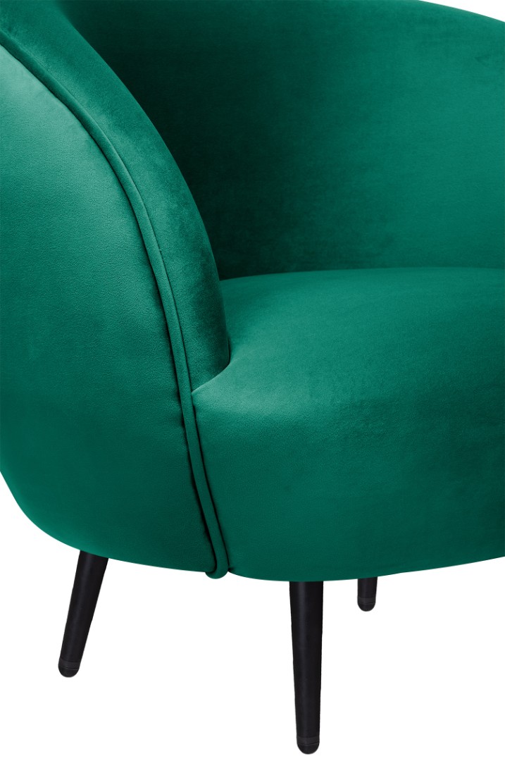 фото Мягкое кресло Small Benee Green V2 на черных ножках