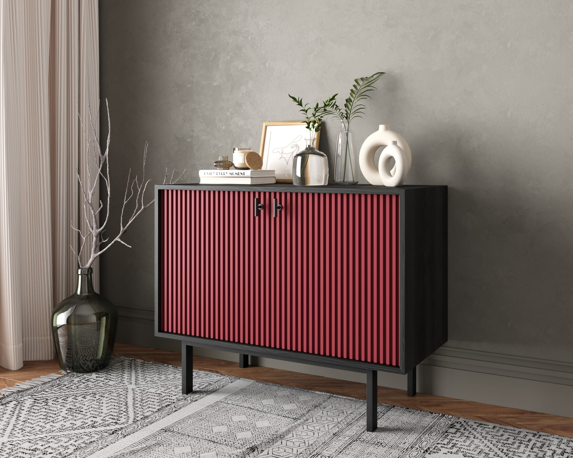 заказать Комод с двумя дверками "Emerson" арт EM02/red/L