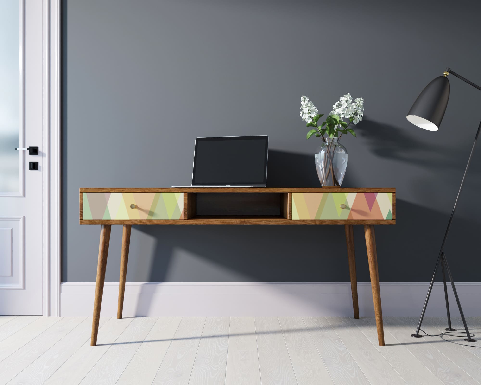 Стол рабочий "Berber" принт 16 арт BB18/Print_16 в интерьере